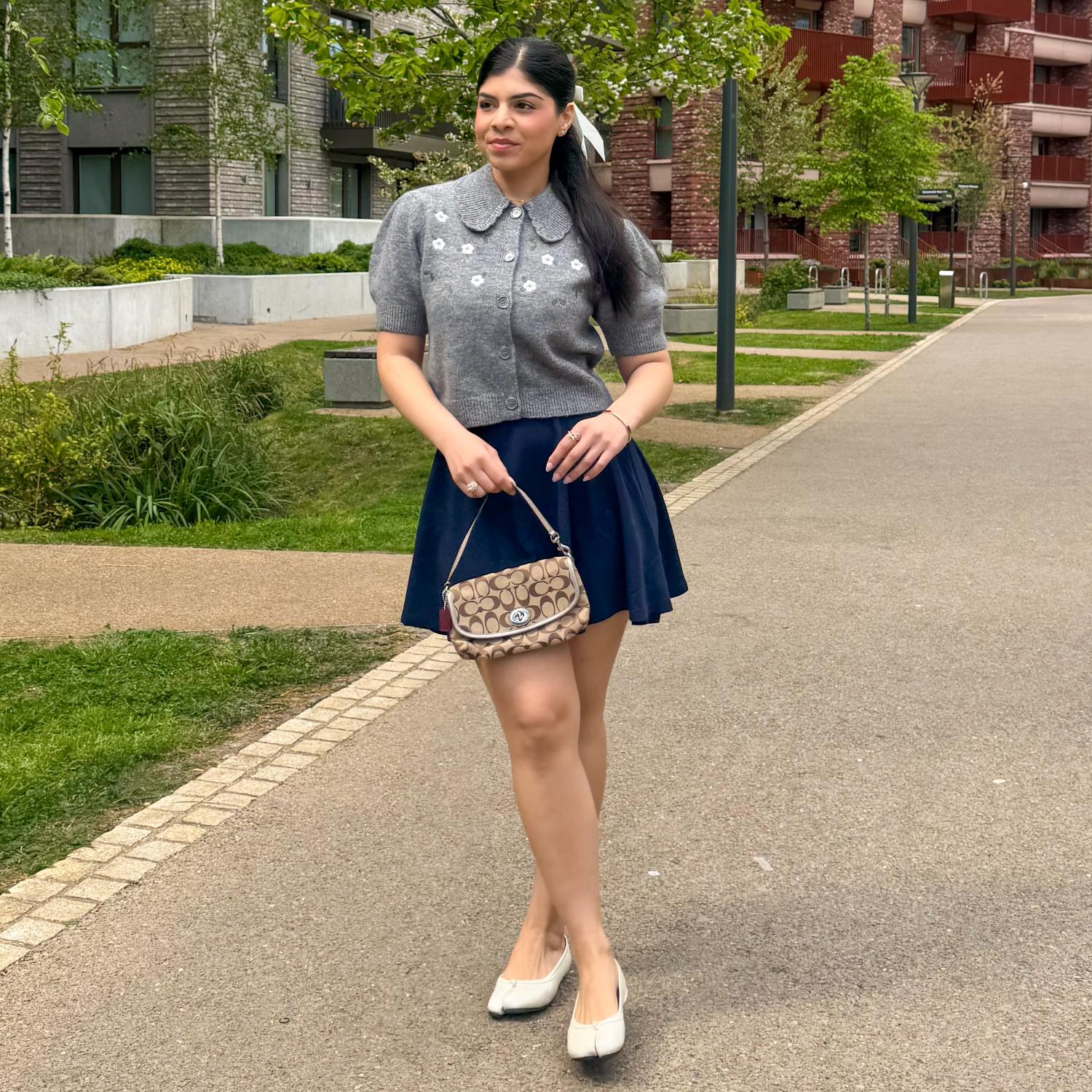 Mini-Flare Skirt - Navy - Image 8