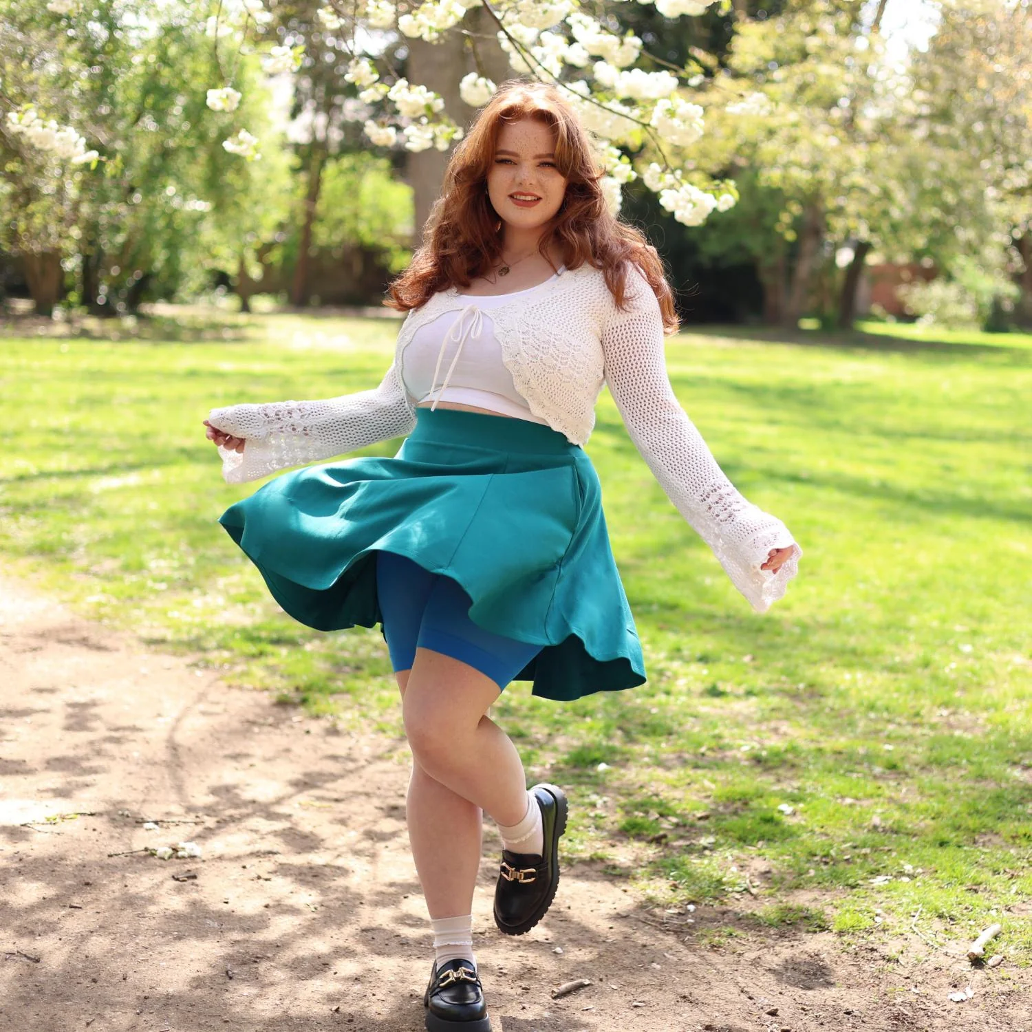 Mini Flare Skirt - Ocean Teal - Image 2
