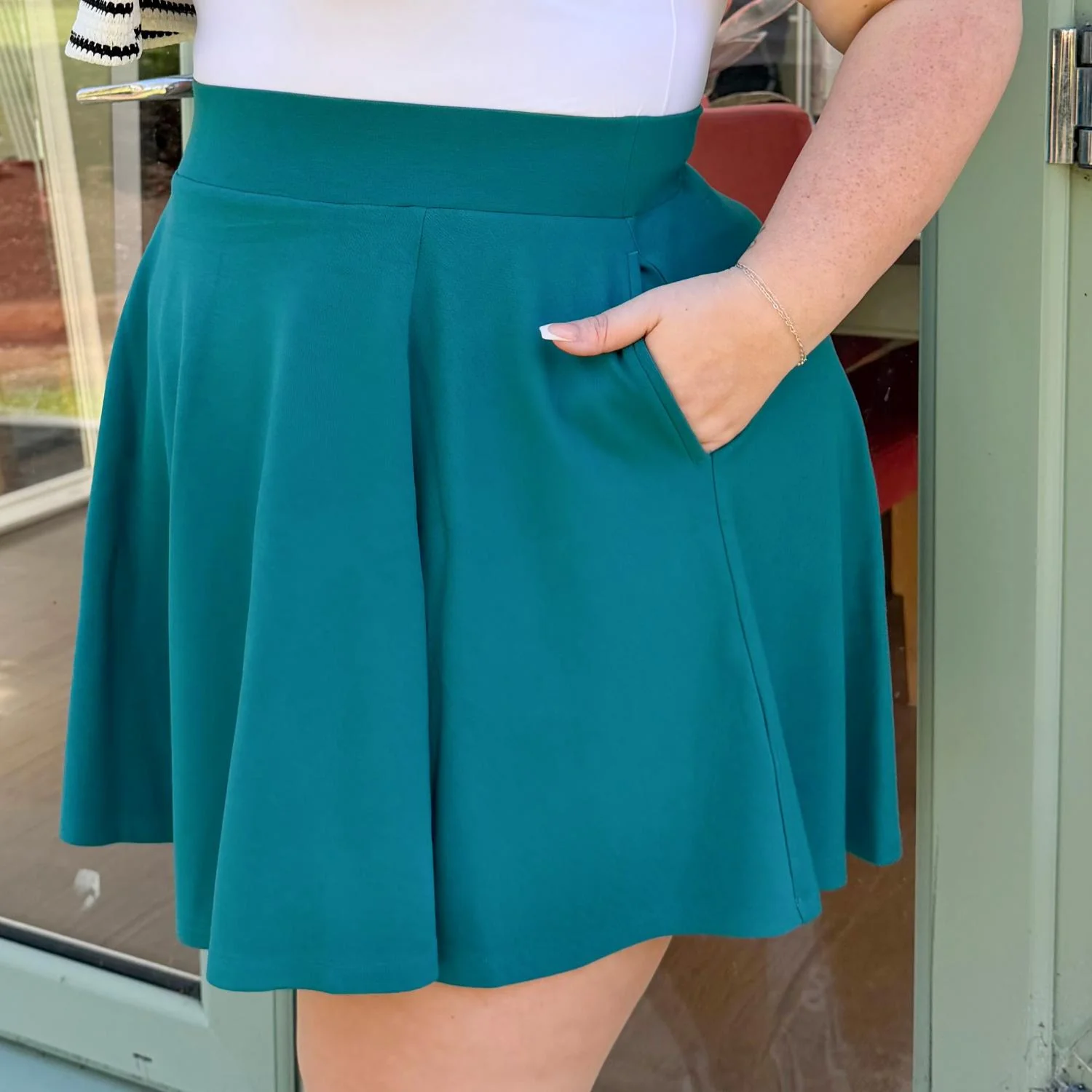 Mini Flare Skirt - Ocean Teal - Image 7