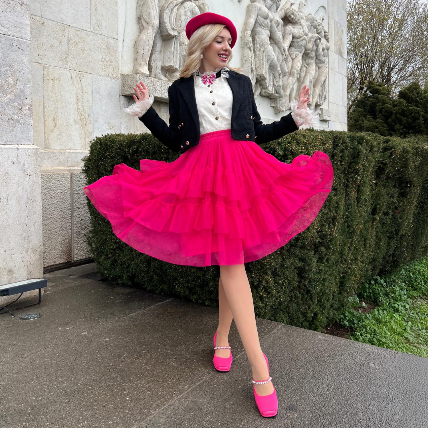 Mesh Skirt - Pomegranate - Image 12