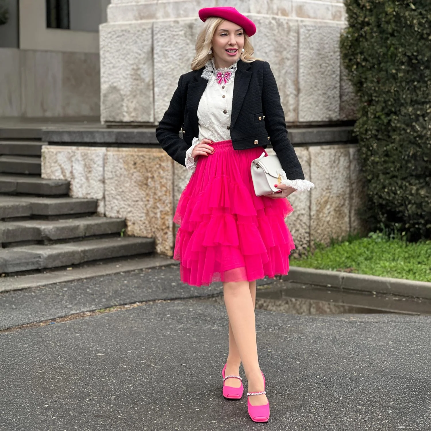 Mesh Skirt - Pomegranate - Image 9