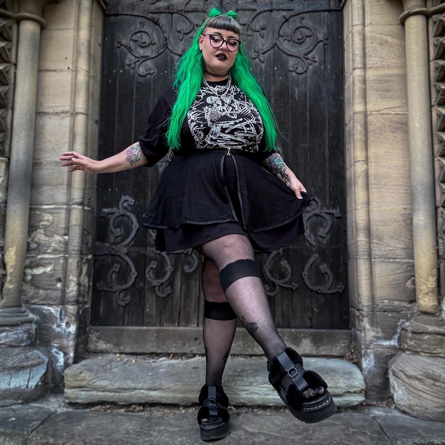 Scallop Tights - Black - Image 4