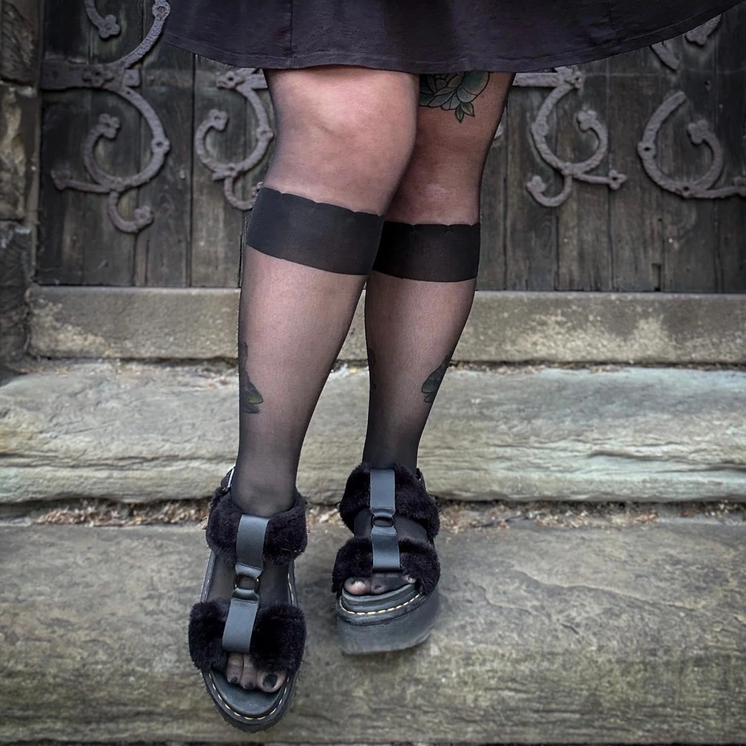 Scallop Tights - Black - Image 6