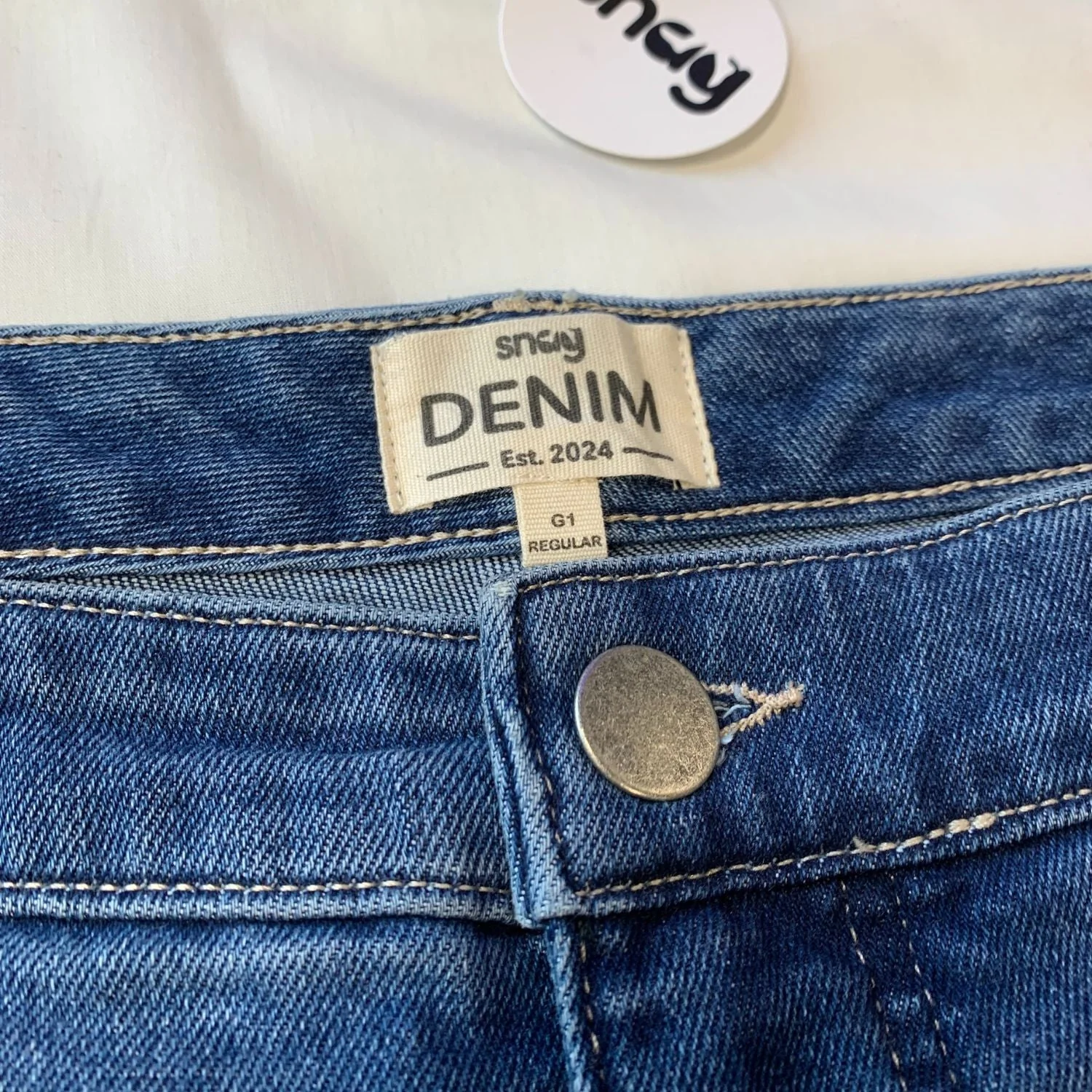 Organic Mom Jeans - Aegean - Image 17