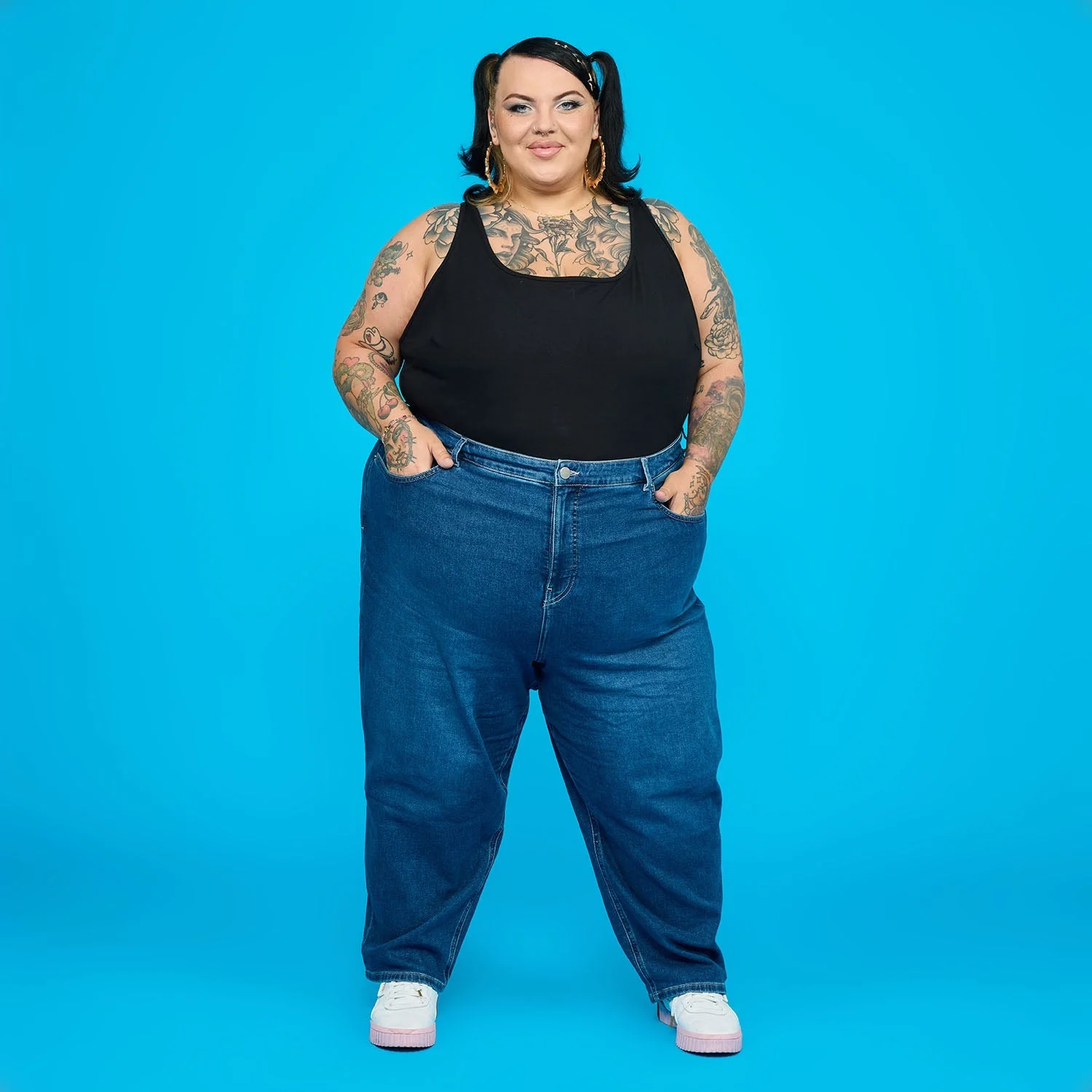 Organic Mom Jeans - Atlantic - Image 11