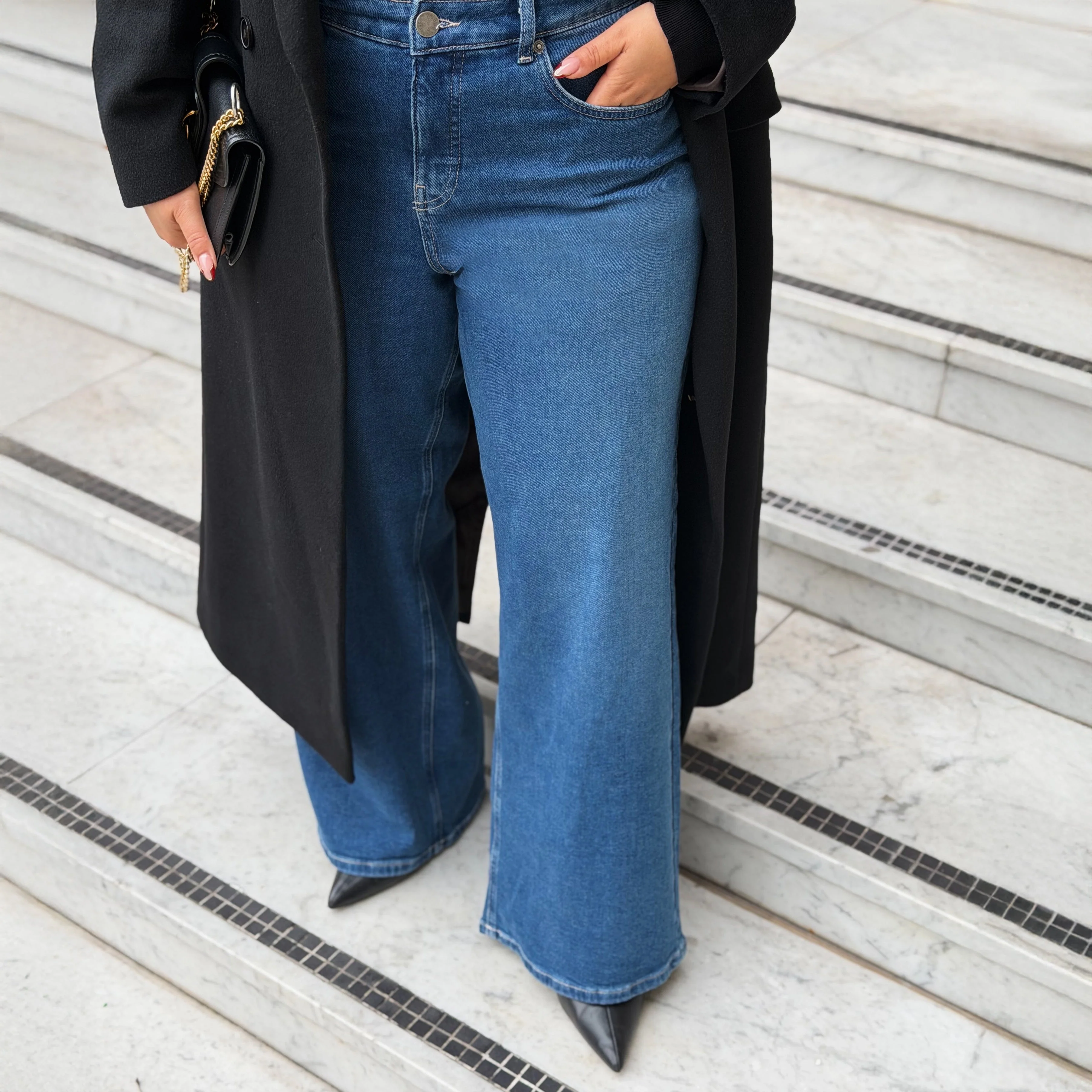 Organic Wide Leg Jeans - Atlantic - Image 9