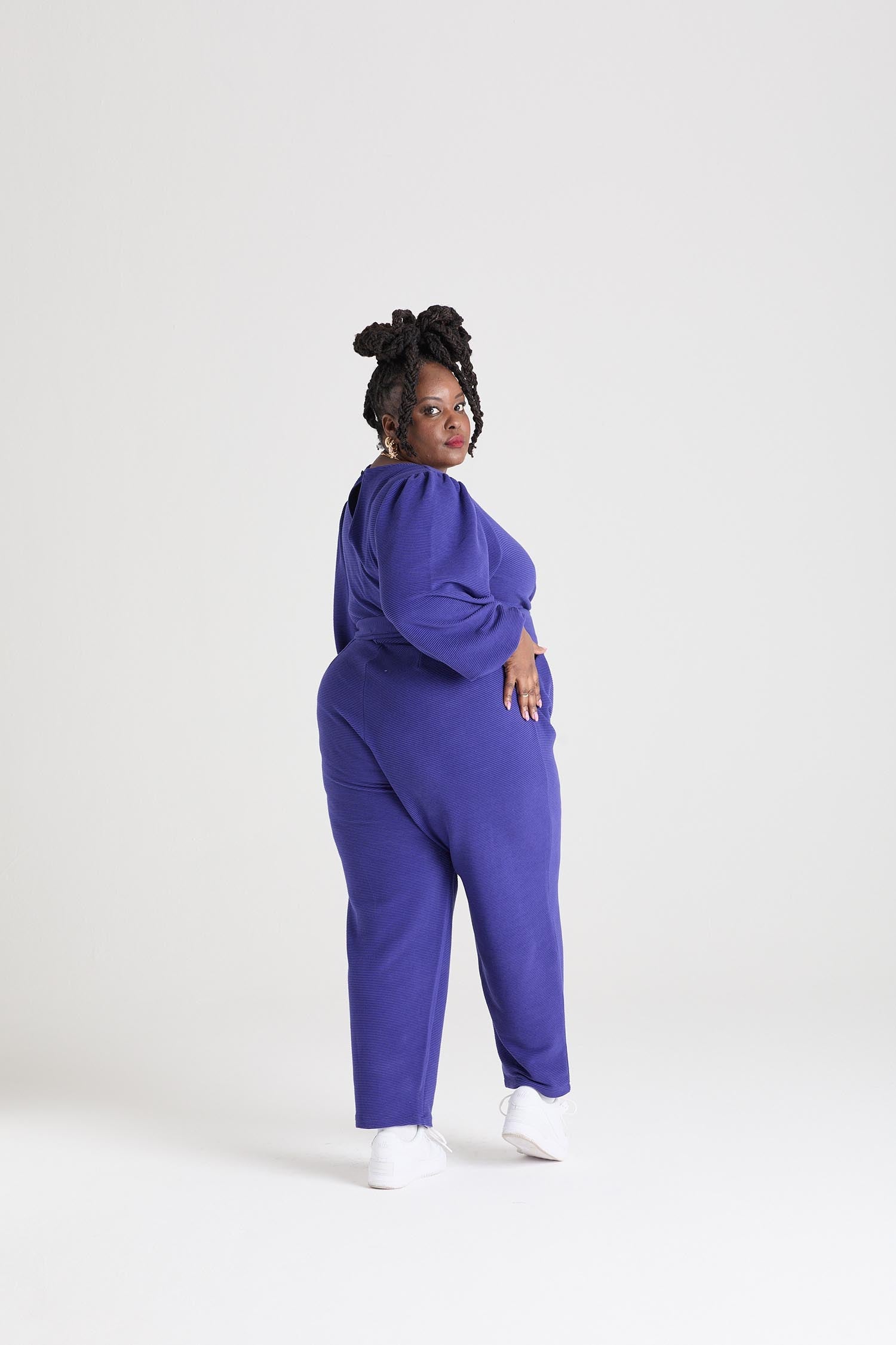 Ottoman Long Sleeve Wrap Jumpsuit - Aretha - Image 14