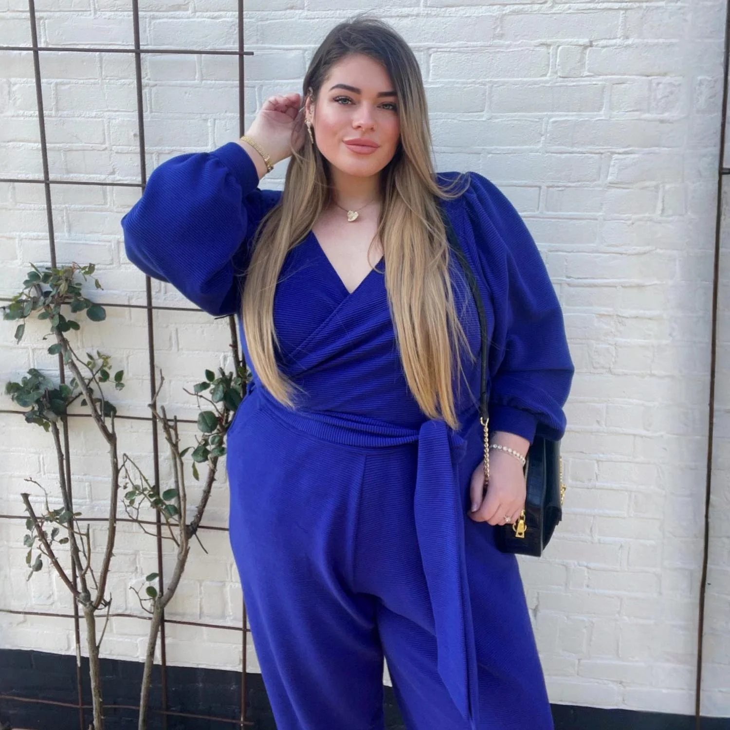 Ottoman Long Sleeve Wrap Jumpsuit - Aretha - Image 6