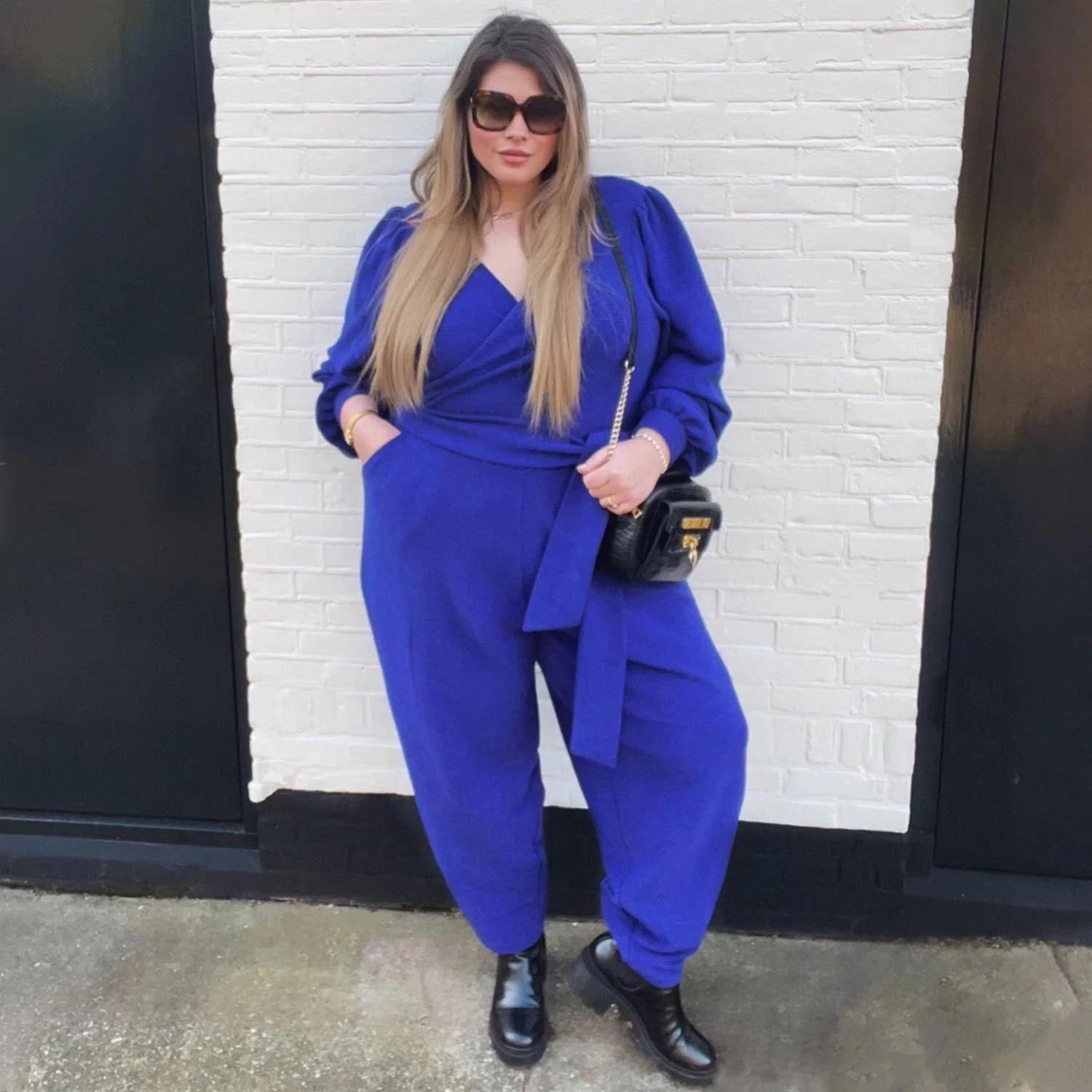 Ottoman Long Sleeve Wrap Jumpsuit - Aretha - Image 9