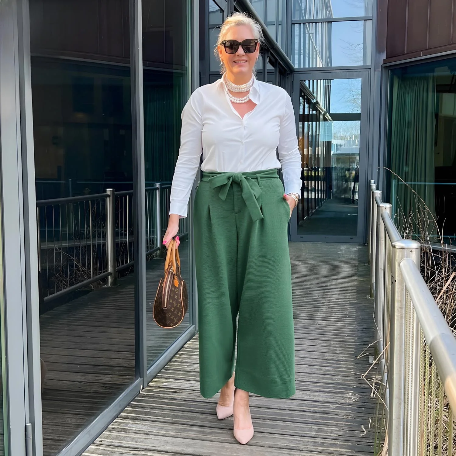 Ottoman Wide Leg Tailored Trousers  - Petit Pois - Image 2