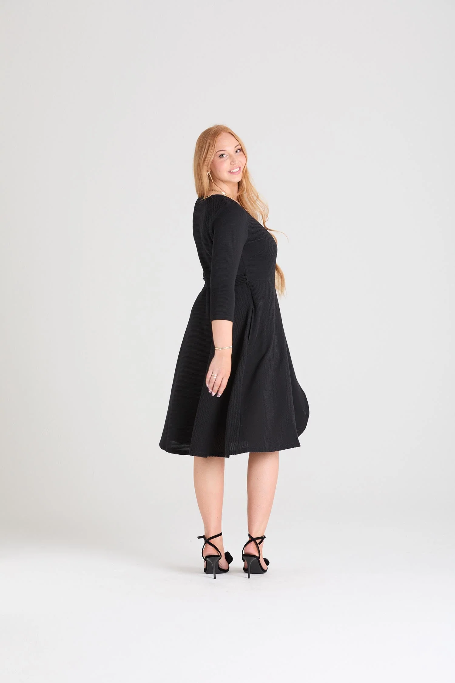 Ottoman Wrap Around Dress - Black - Image 8