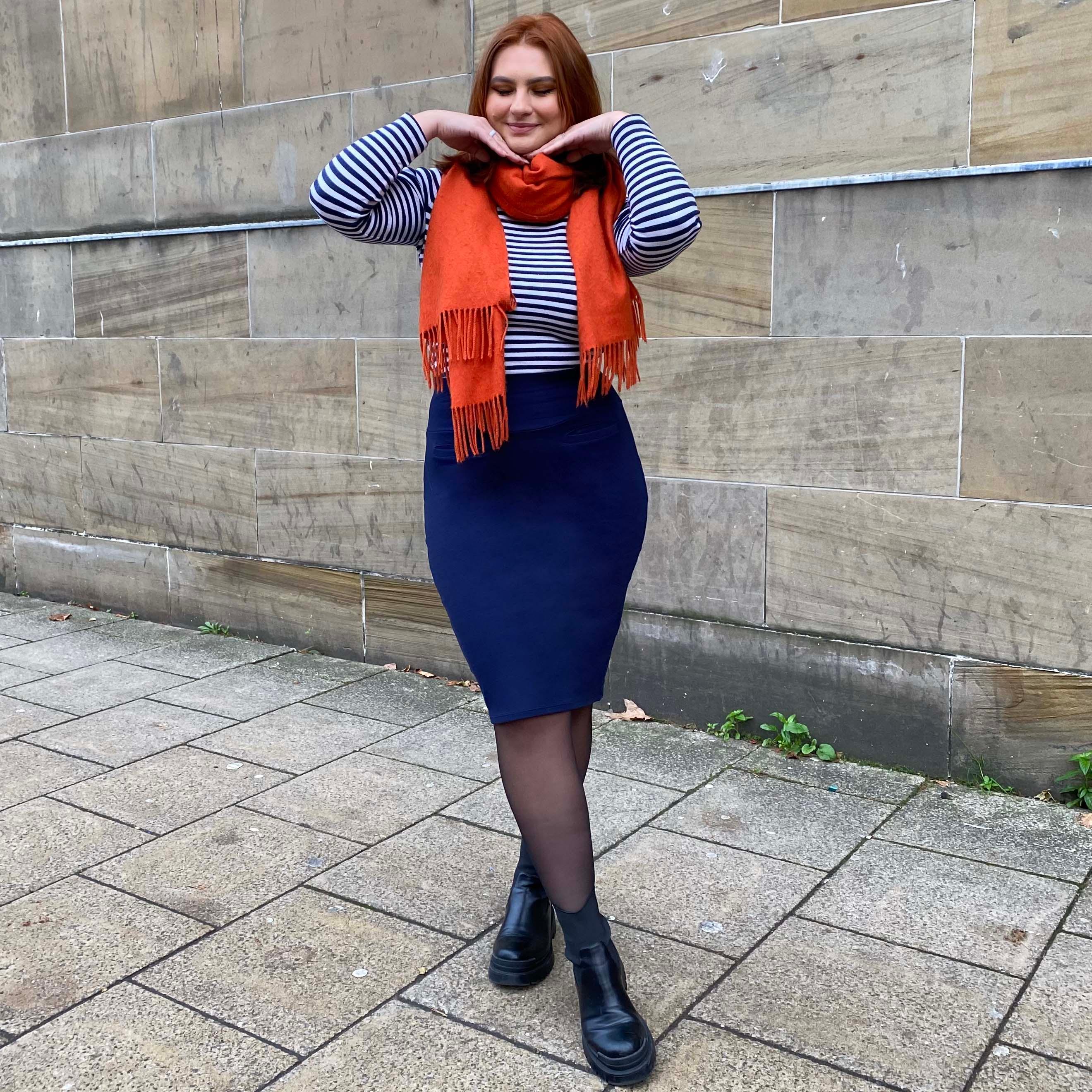 Pencil Skirt - Navy - Image 2