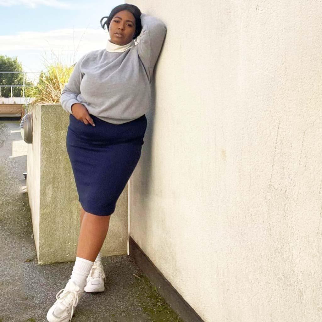 Pencil Skirt - Navy - Image 4