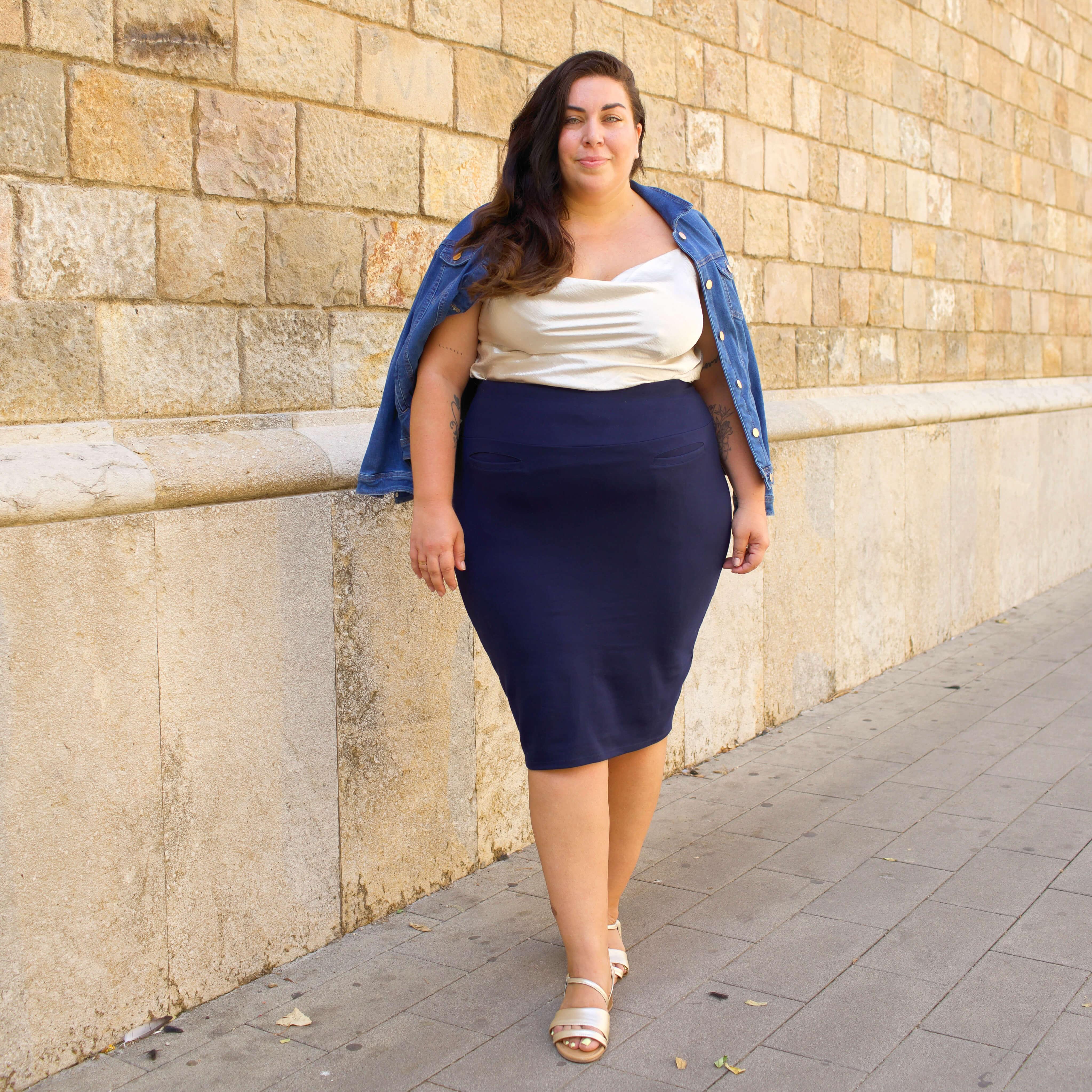 Pencil Skirt - Navy - Image 5