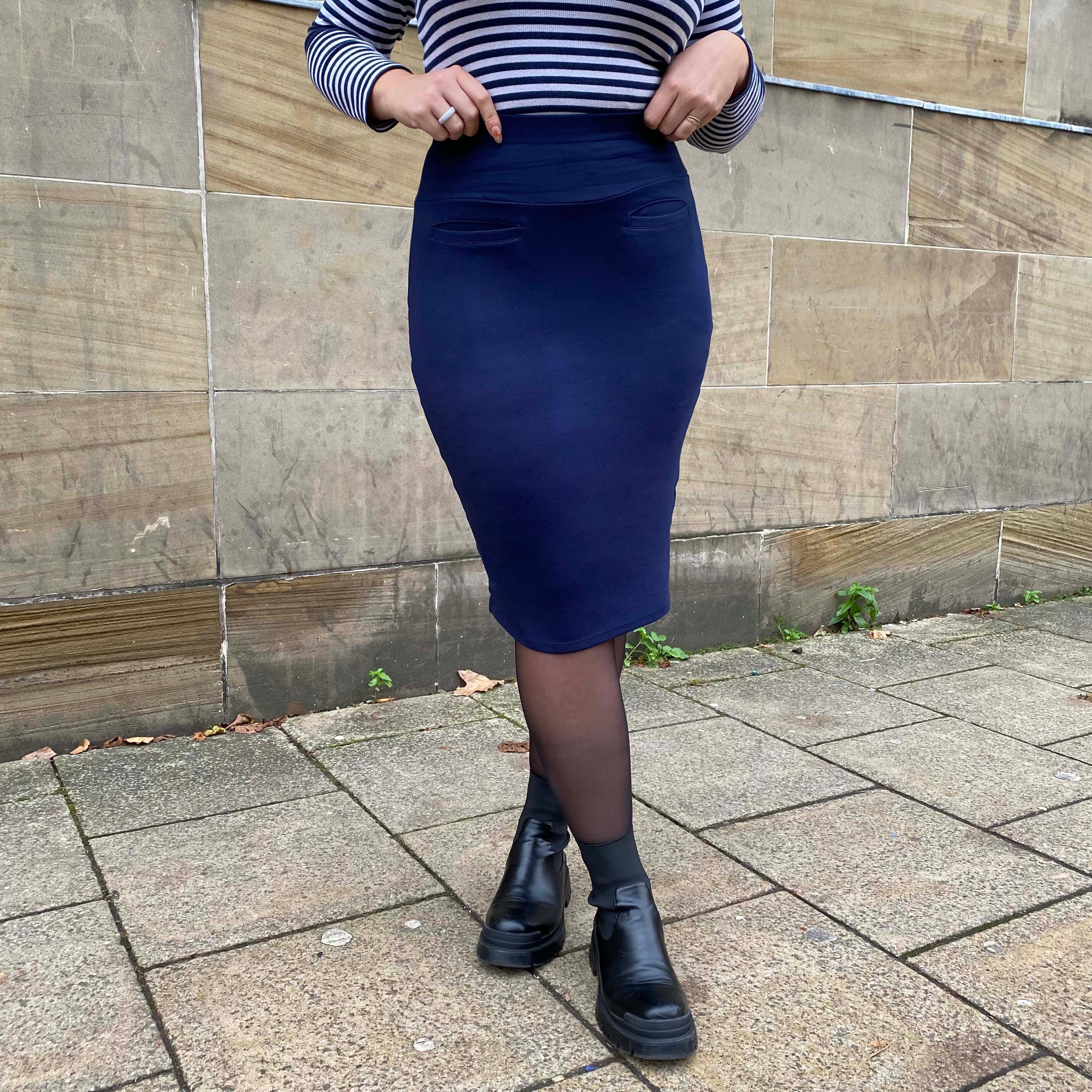 Pencil Skirt - Navy - Image 7