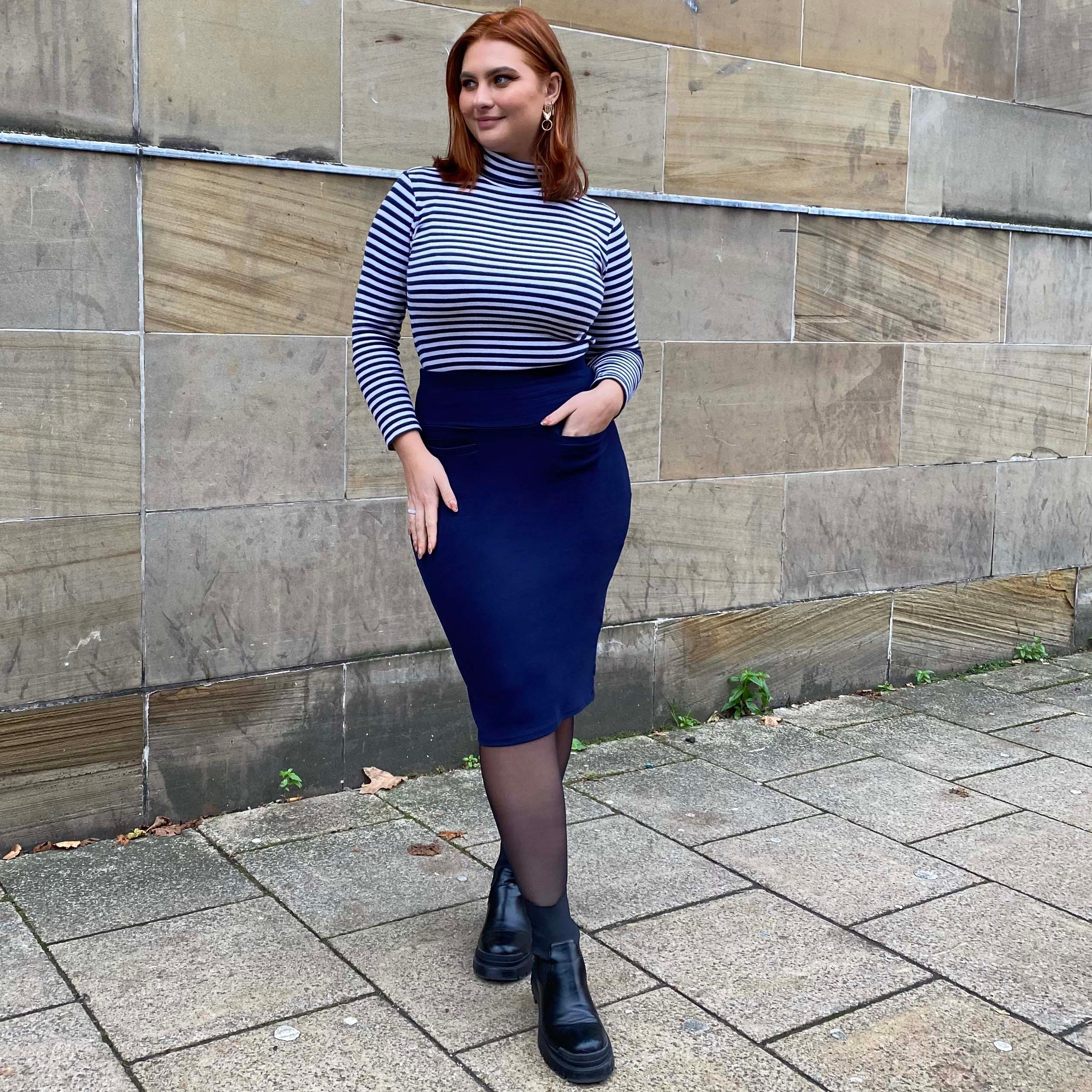 Pencil Skirt - Navy - Image 9