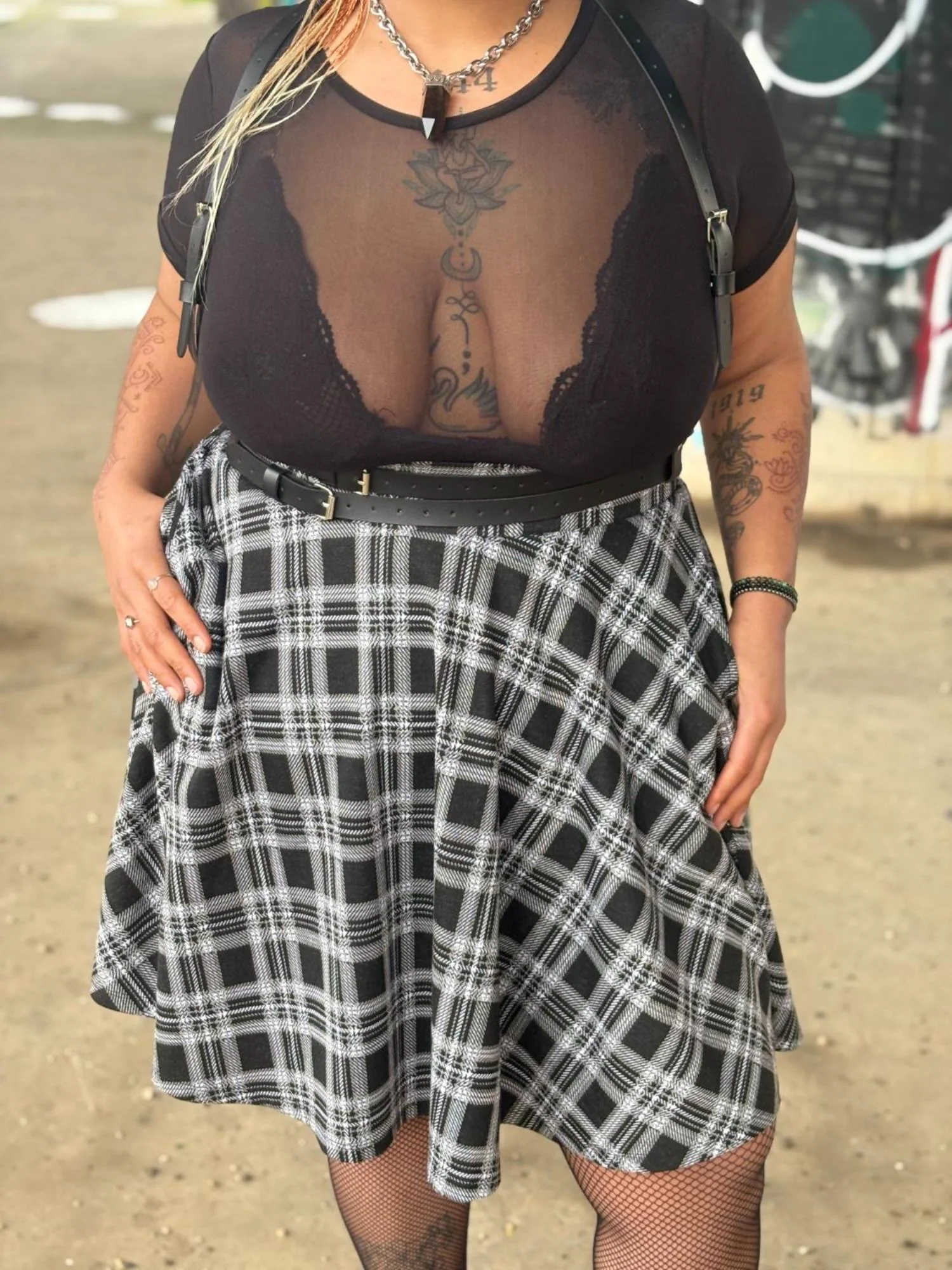 Plaid Flare Skirt - Cairn - Image 8