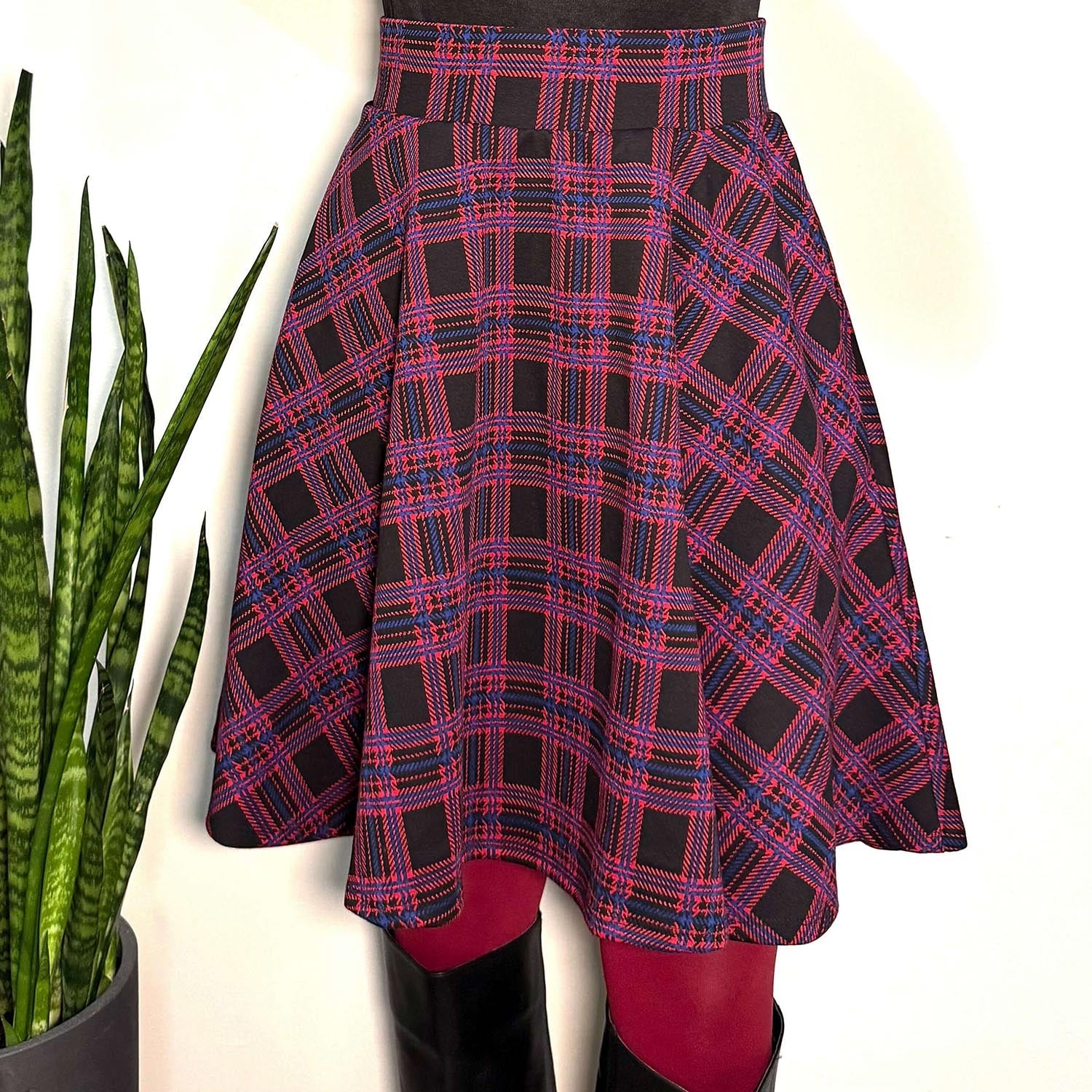 Plaid Flare Skirt - Ember - Image 2