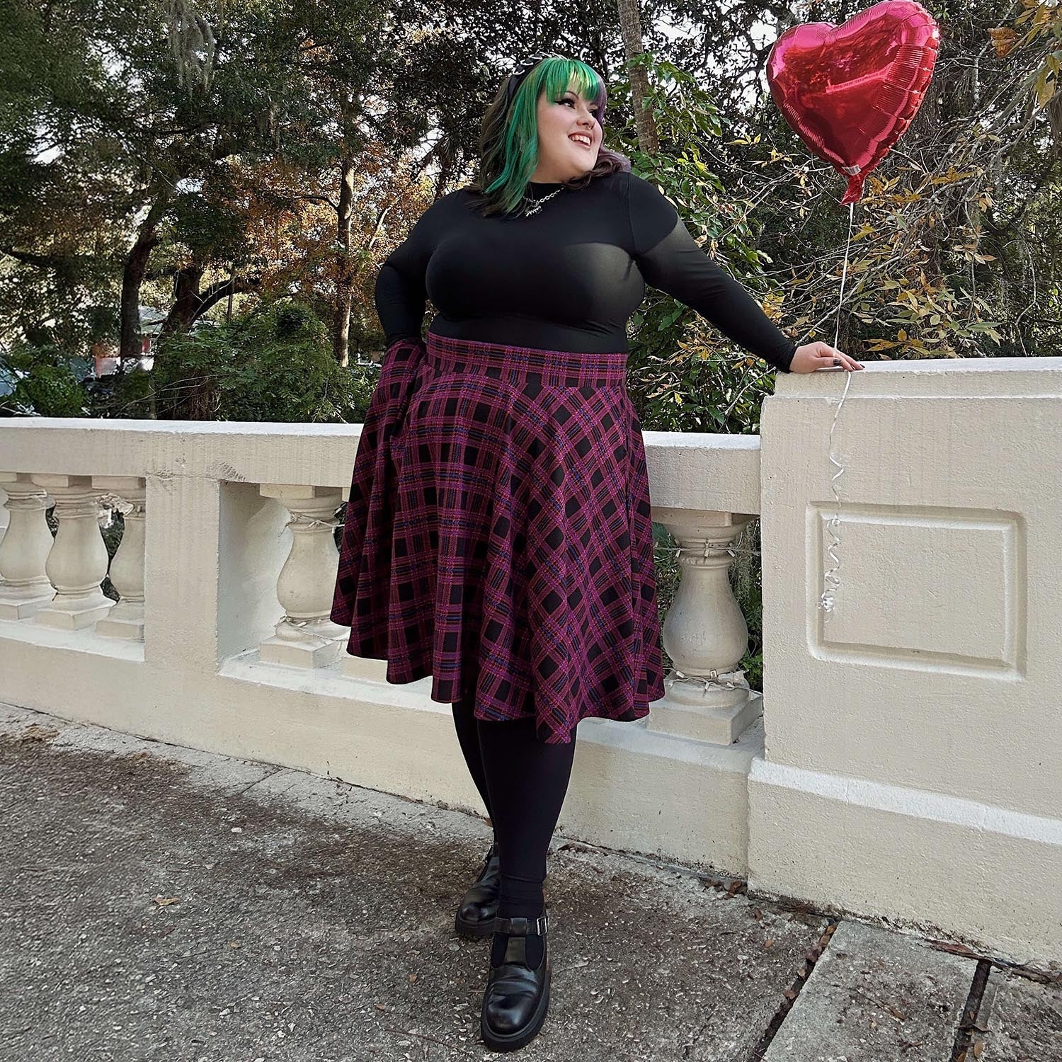 Plaid Flare Skirt - Ember - Image 8