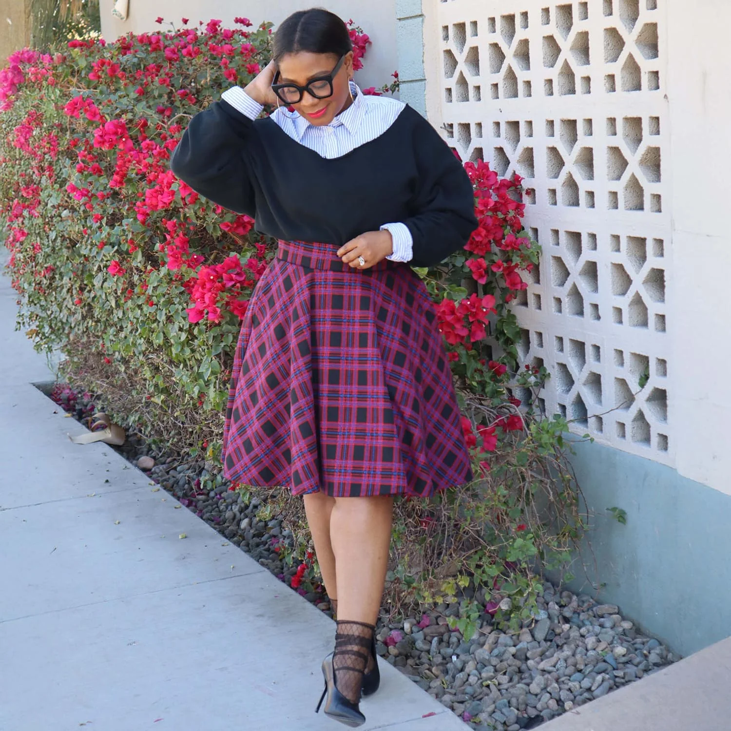 Plaid Flare Skirt - Ember - Image 9