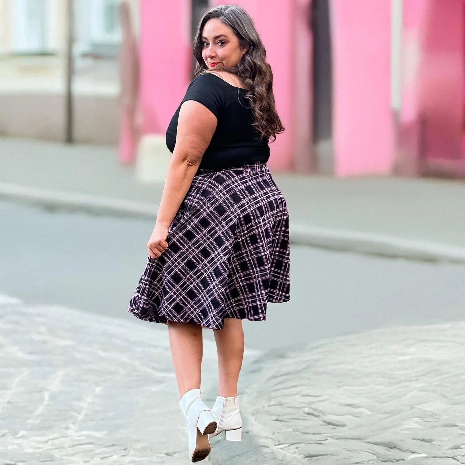 Plaid Flare Skirt - Moorland