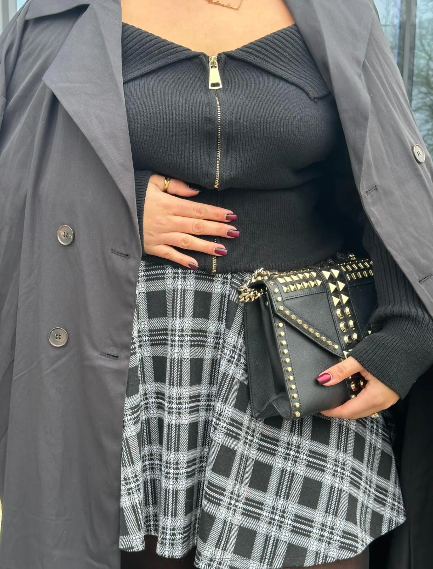 Plaid Mini-Flare Skirt - Cairn - Image 11