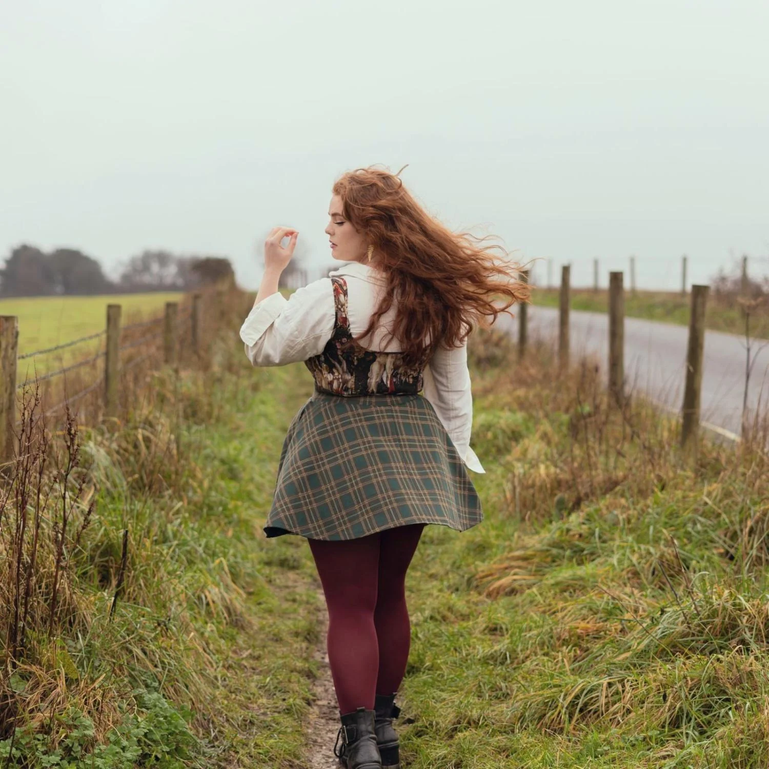 Plaid Mini-Flare Skirt - Glenfern - Image 8