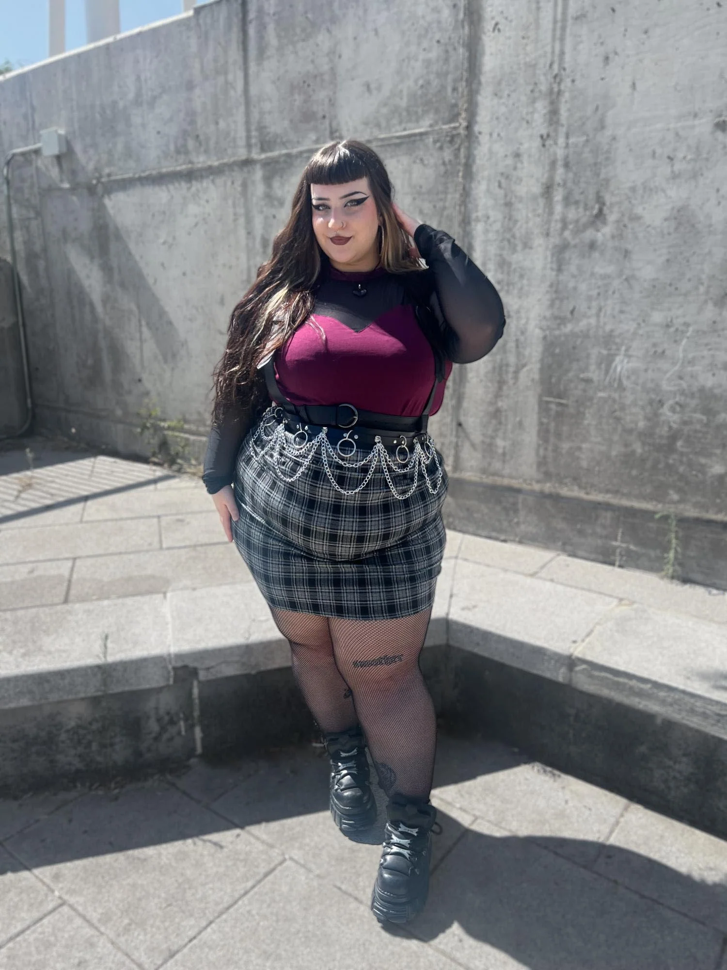 Plaid Mini Skirt - Black & Grey - Image 11