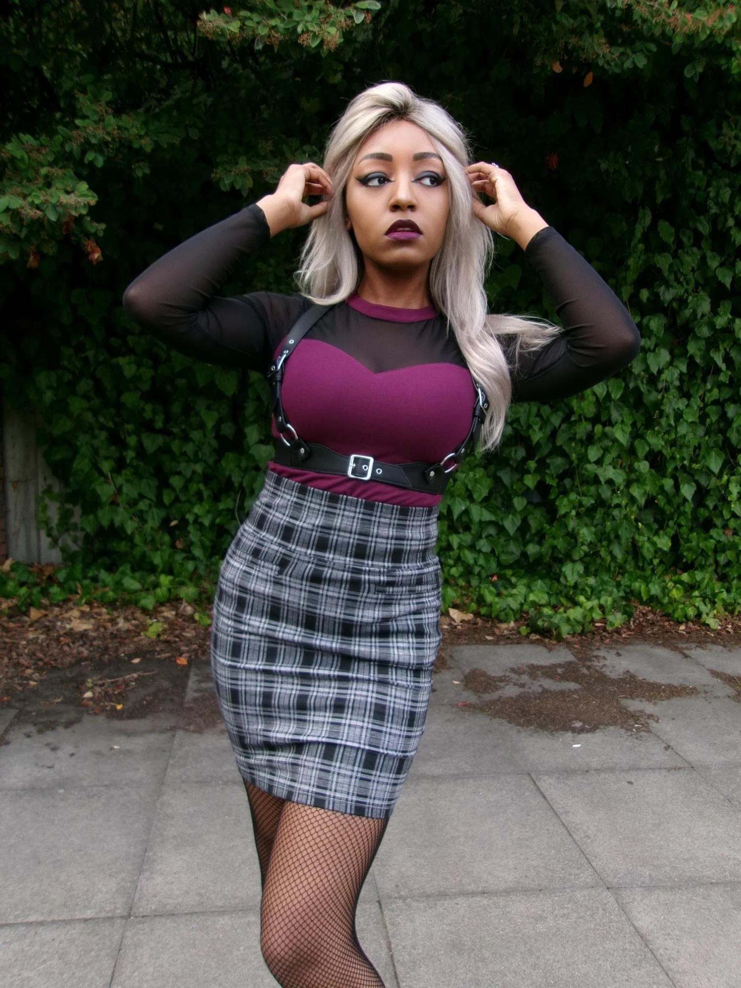 Plaid Mini Skirt - Black & Grey - Image 6