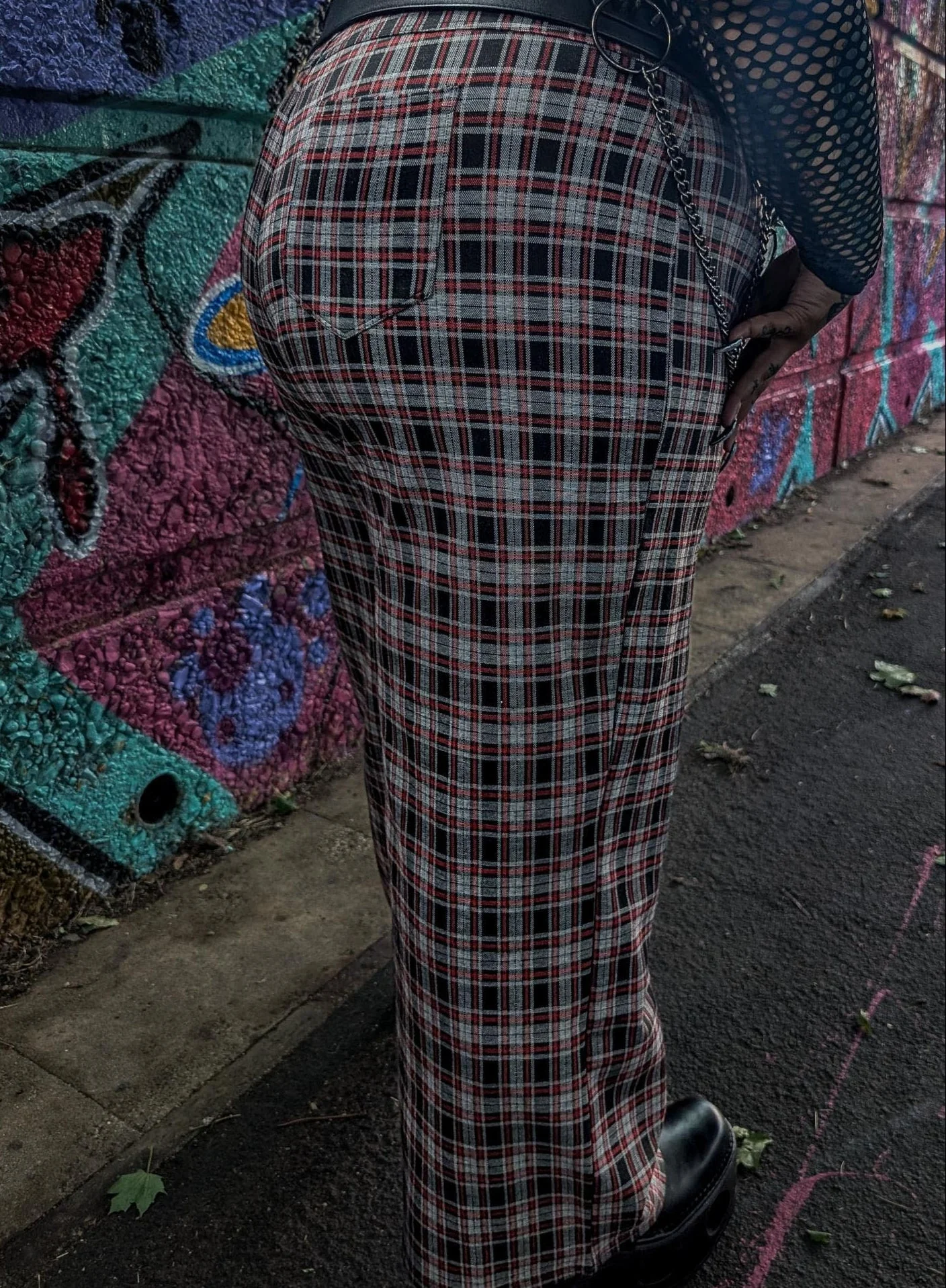 Plaid Wide-Leg Trousers - Bonnie - Image 5