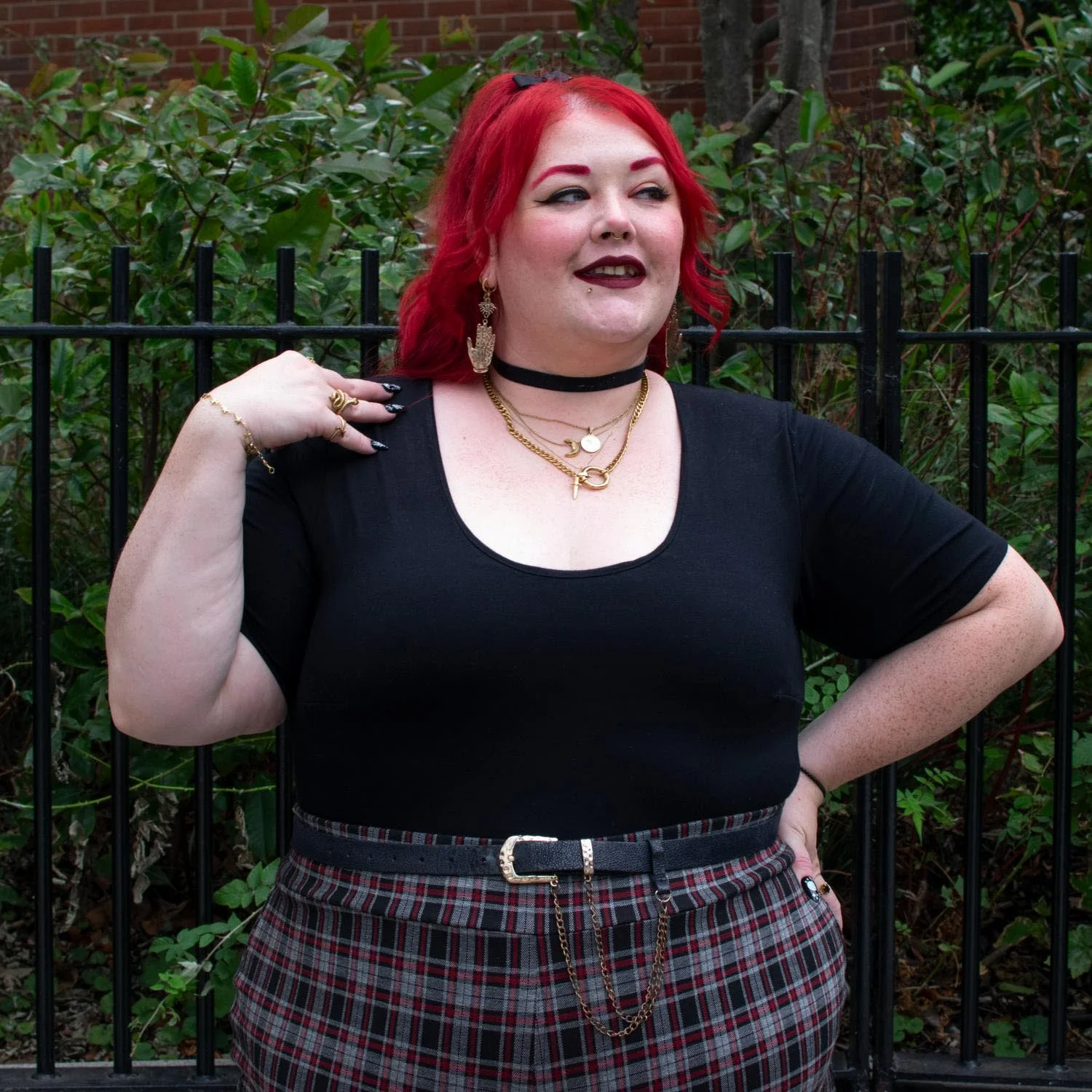 Plaid Wide-Leg Trousers - Bonnie - Image 8