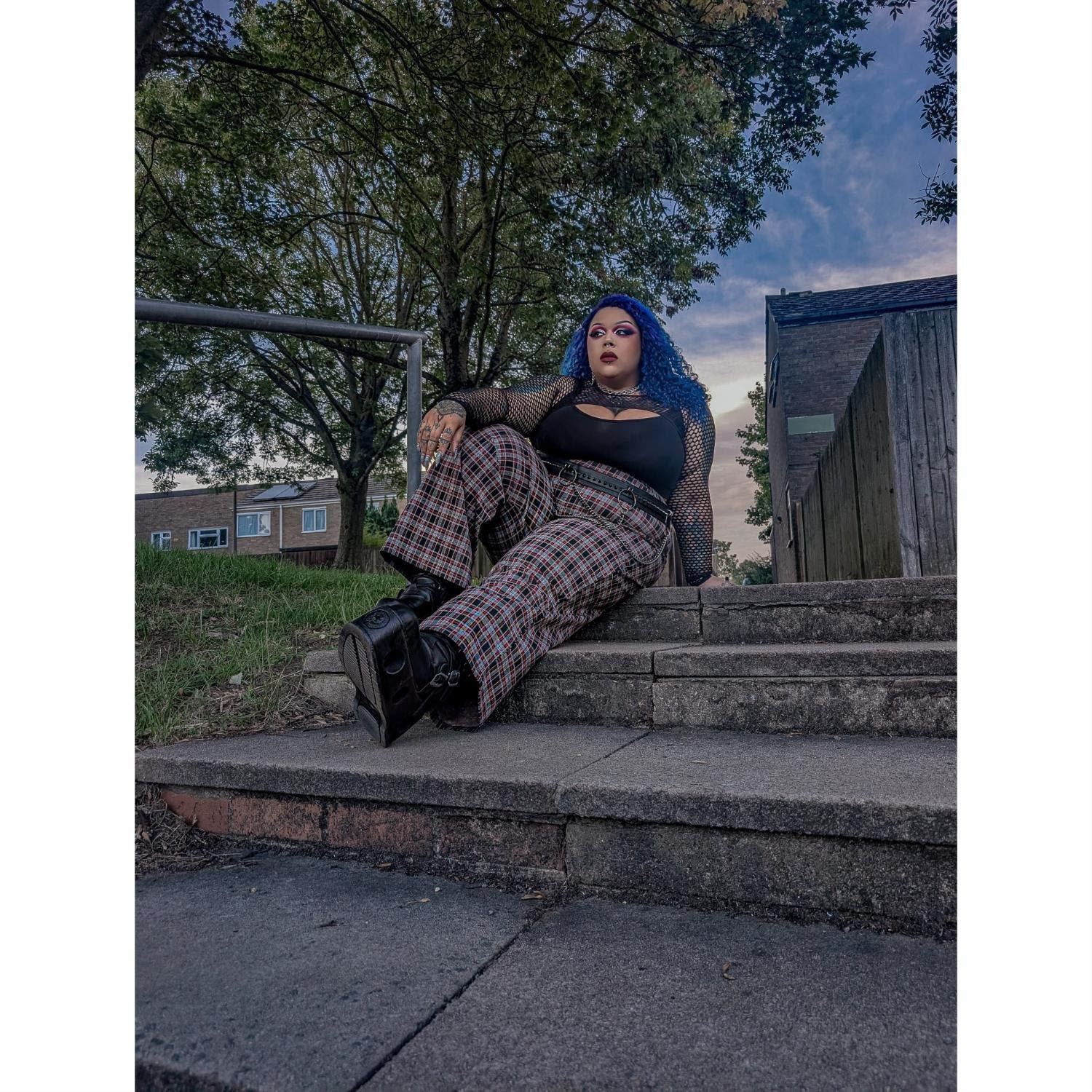 Plaid Wide-Leg Trousers - Bonnie - Image 9