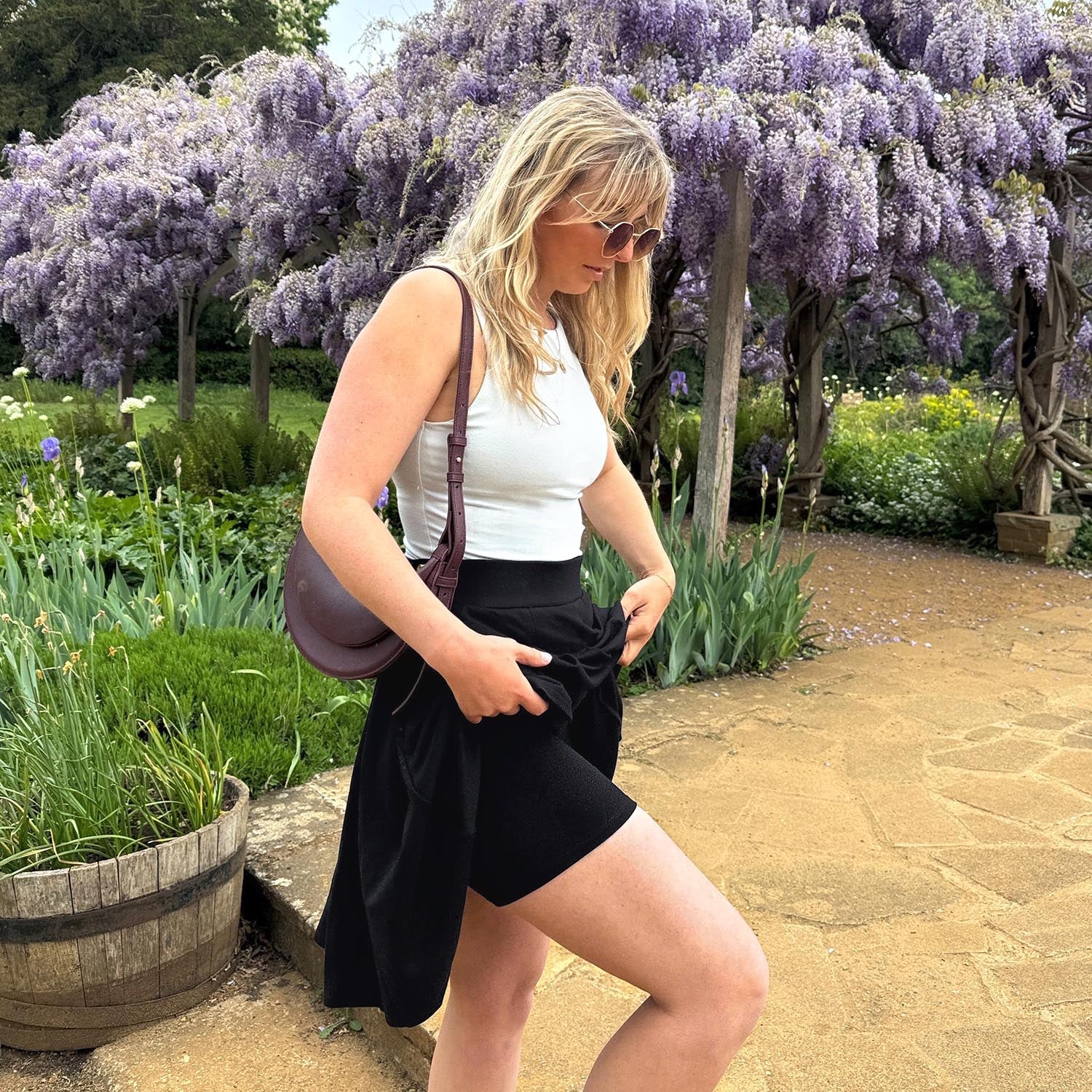 Petal Pleated Skort - Black - Image 2
