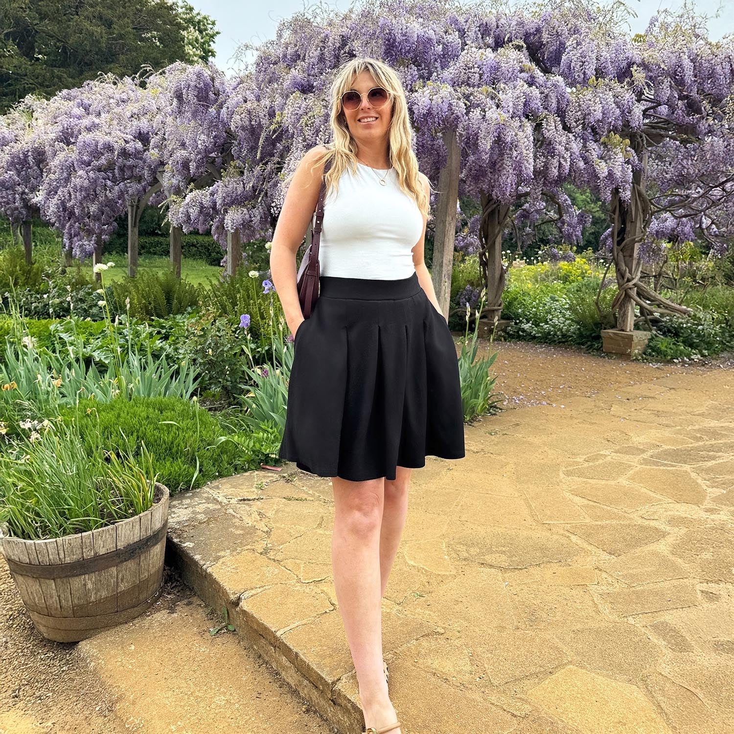 Petal Pleated Skort - Black - Image 6
