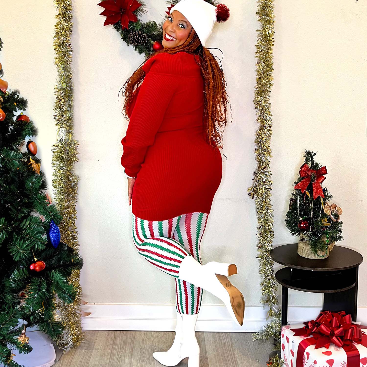 120 Denier Striped Tights - Polar Express - Image 6