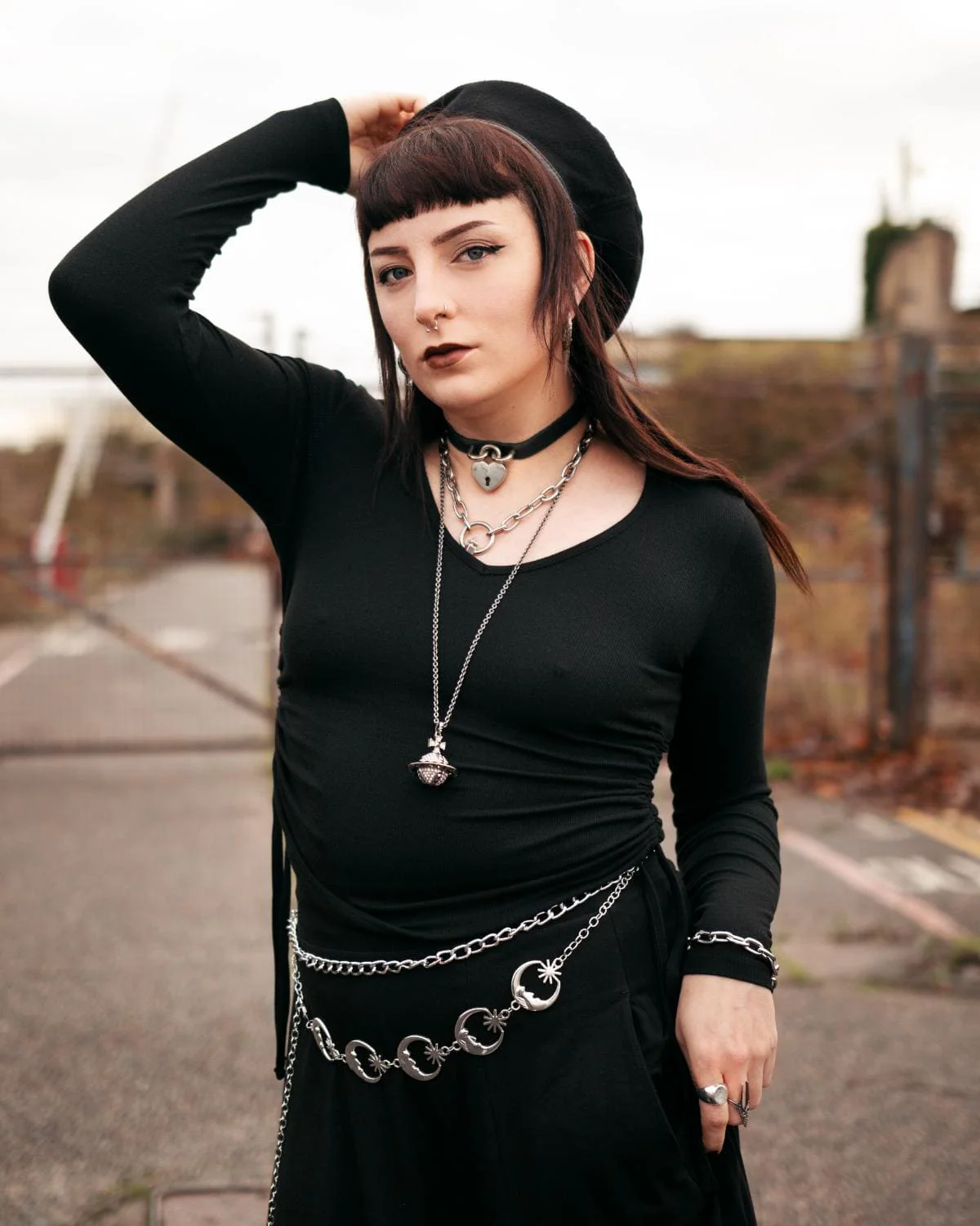 Ruched Rib Top - Black - Image 2