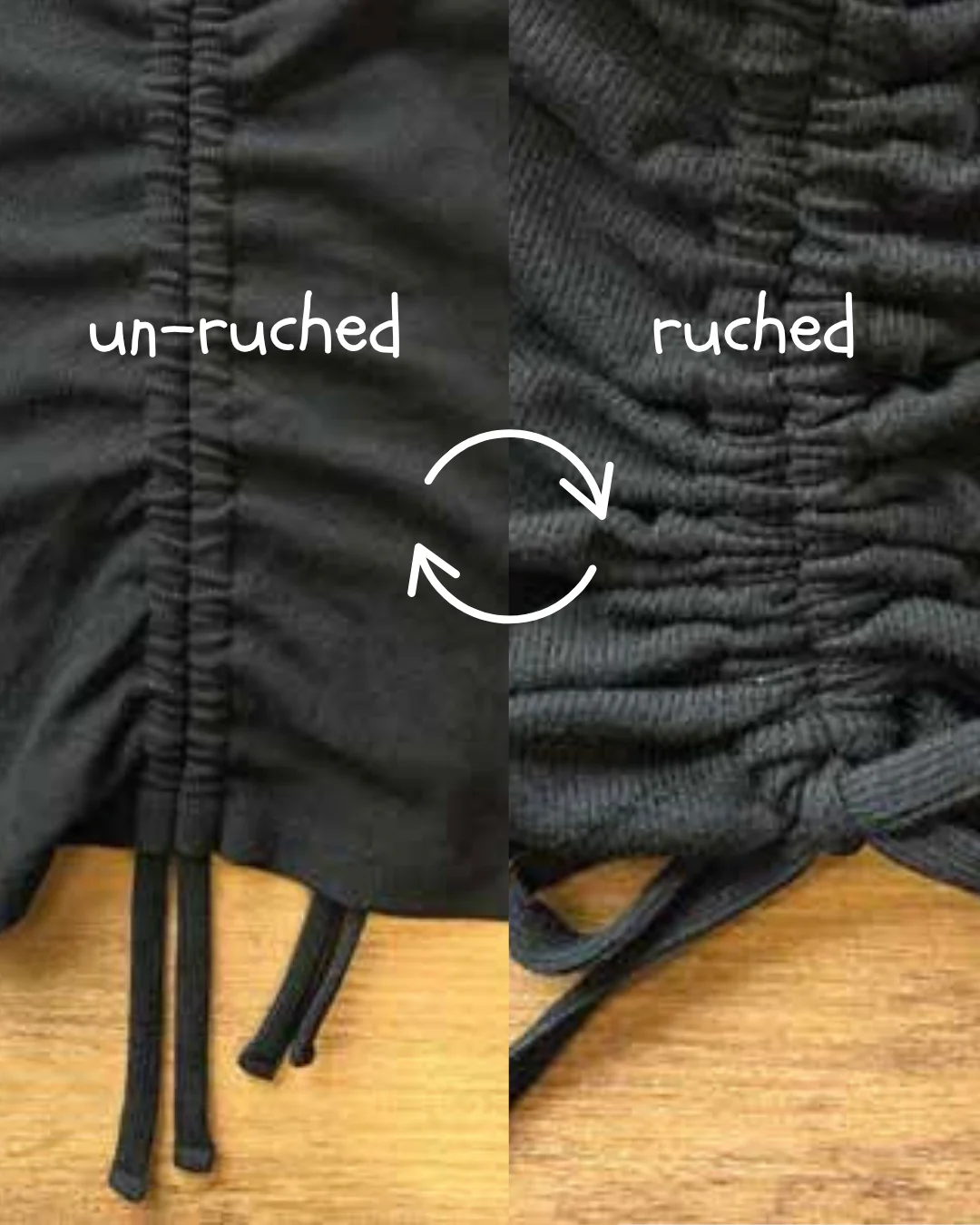 Ruched Rib Top - Black - Image 3