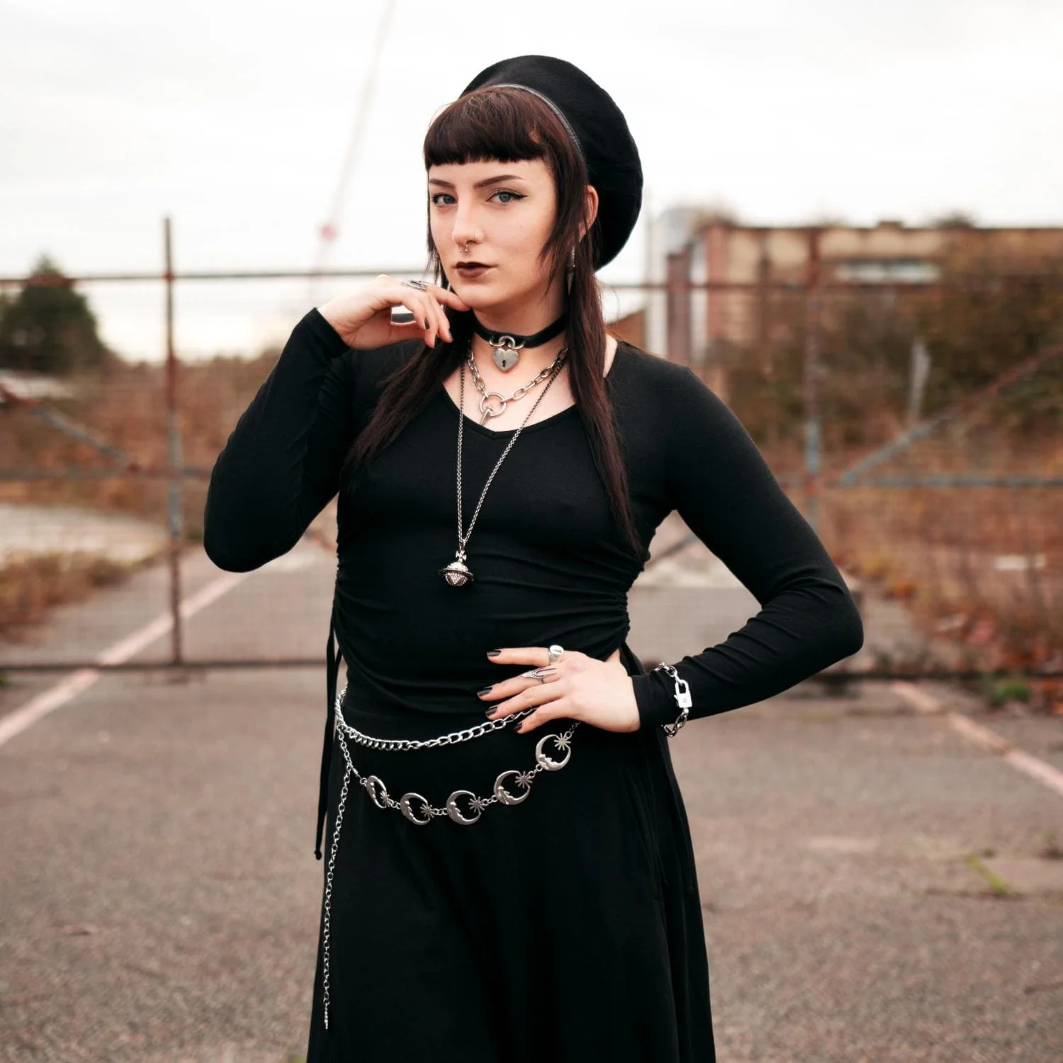 Ruched Rib Top - Black - Image 9