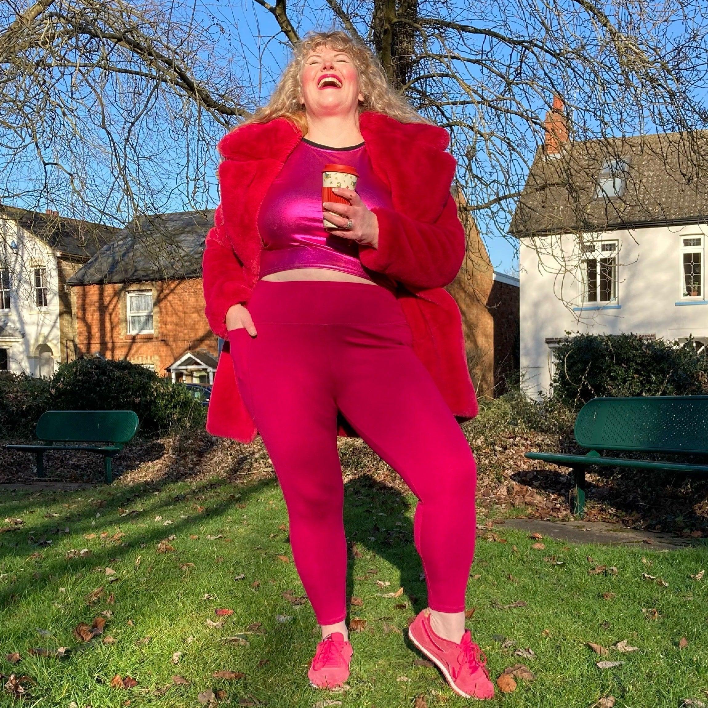 Squat Proof Leggings (Short) - Raspberry Pie - Image 4
