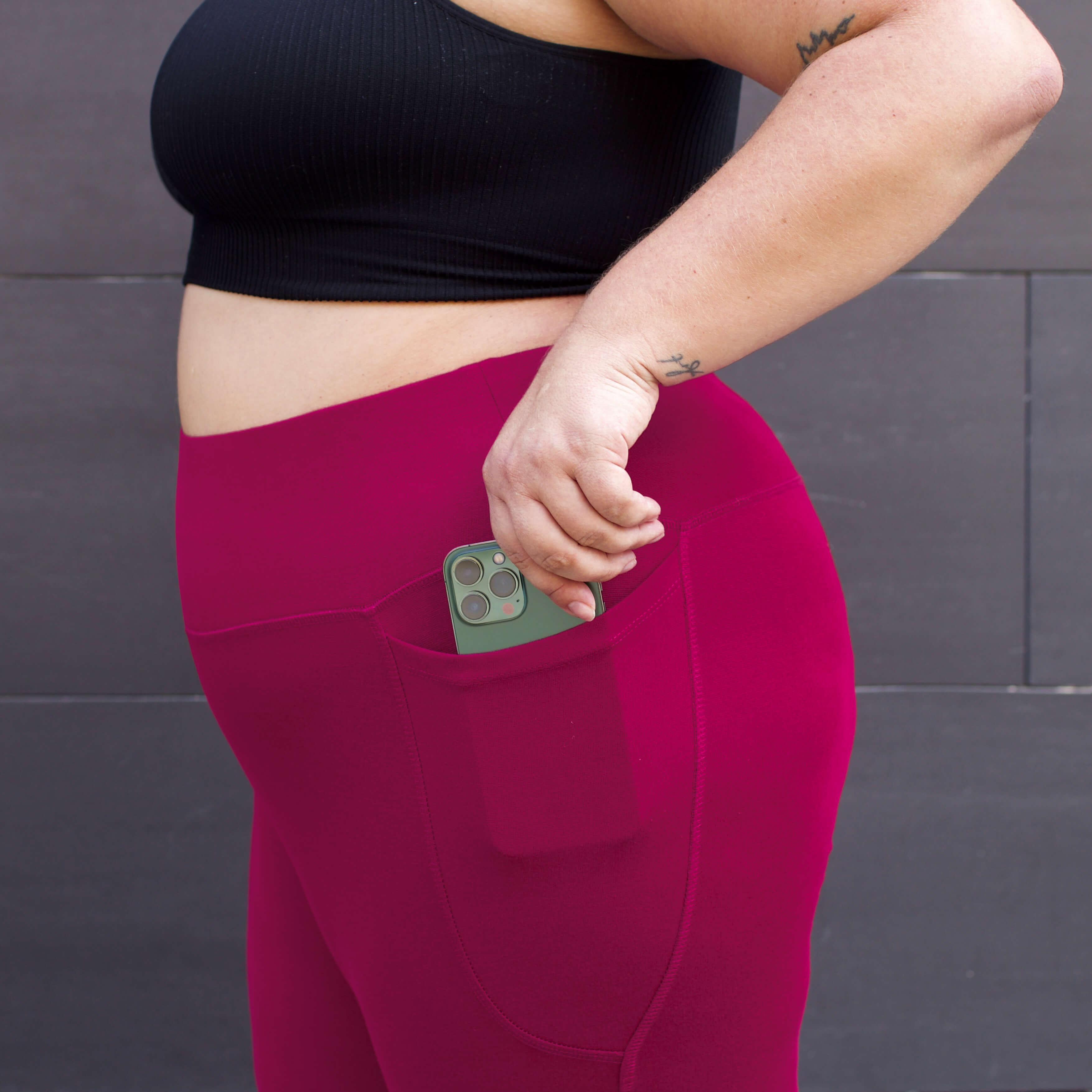 Squat Proof Leggings (Short) - Raspberry Pie - Image 7