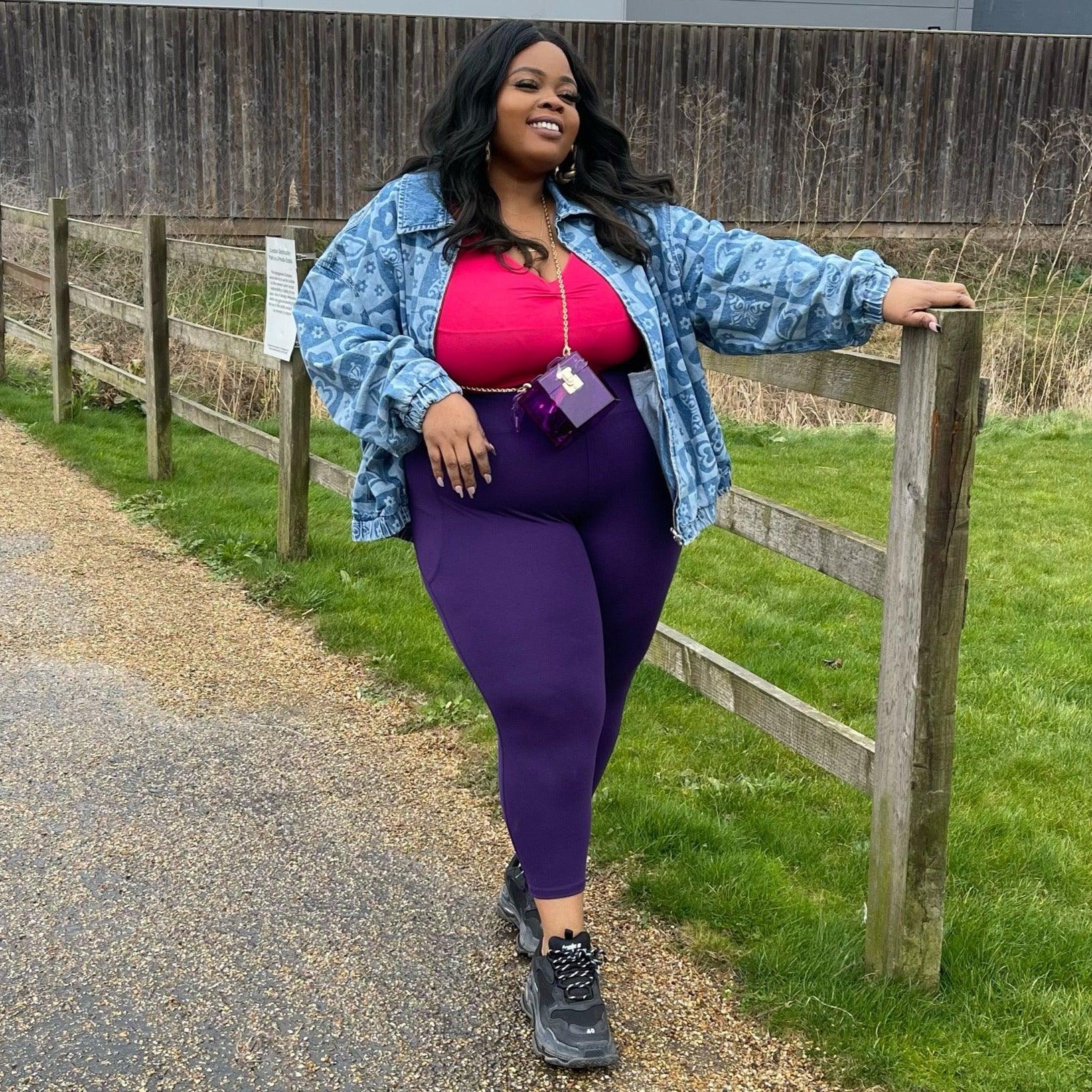 Squat Proof Leggings (Short) - Suffragette Purple - Image 3