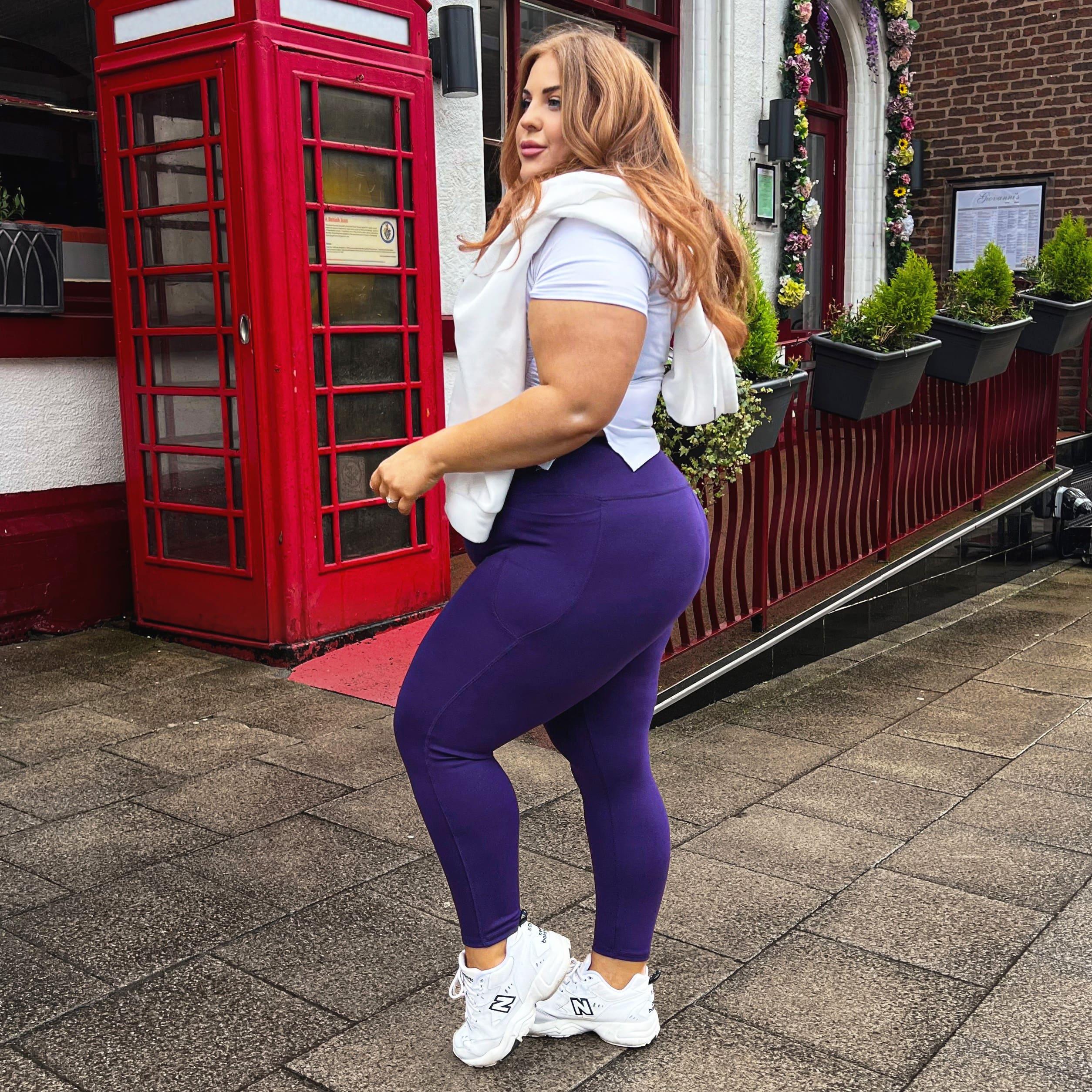 Squat Proof Leggings (Short) - Suffragette Purple - Image 4