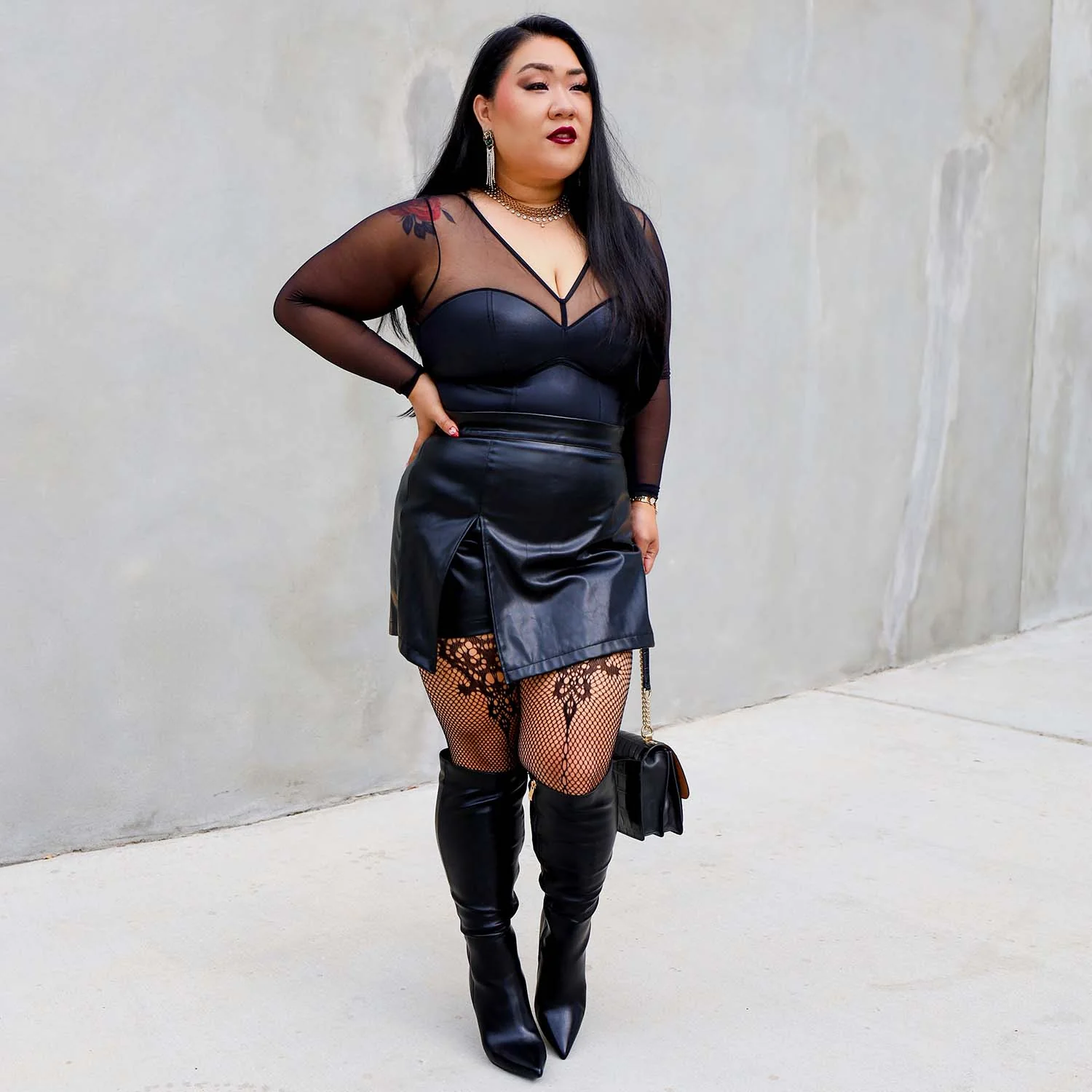 Siren Faux Leather Bodysuit - Image 12