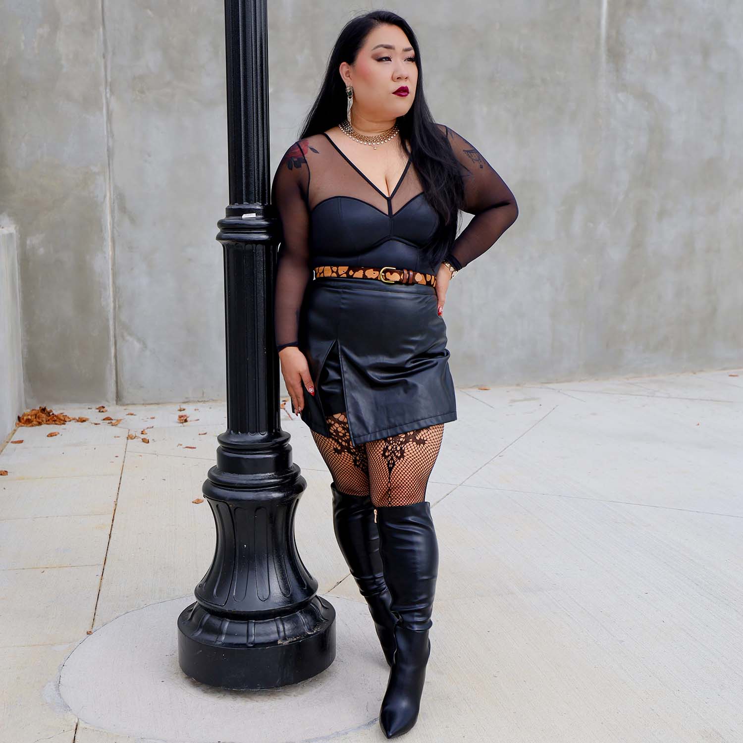 Siren Faux Leather Bodysuit - Image 15