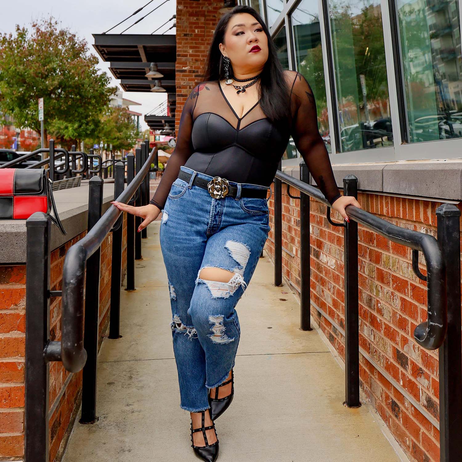 Siren Faux Leather Bodysuit - Image 3
