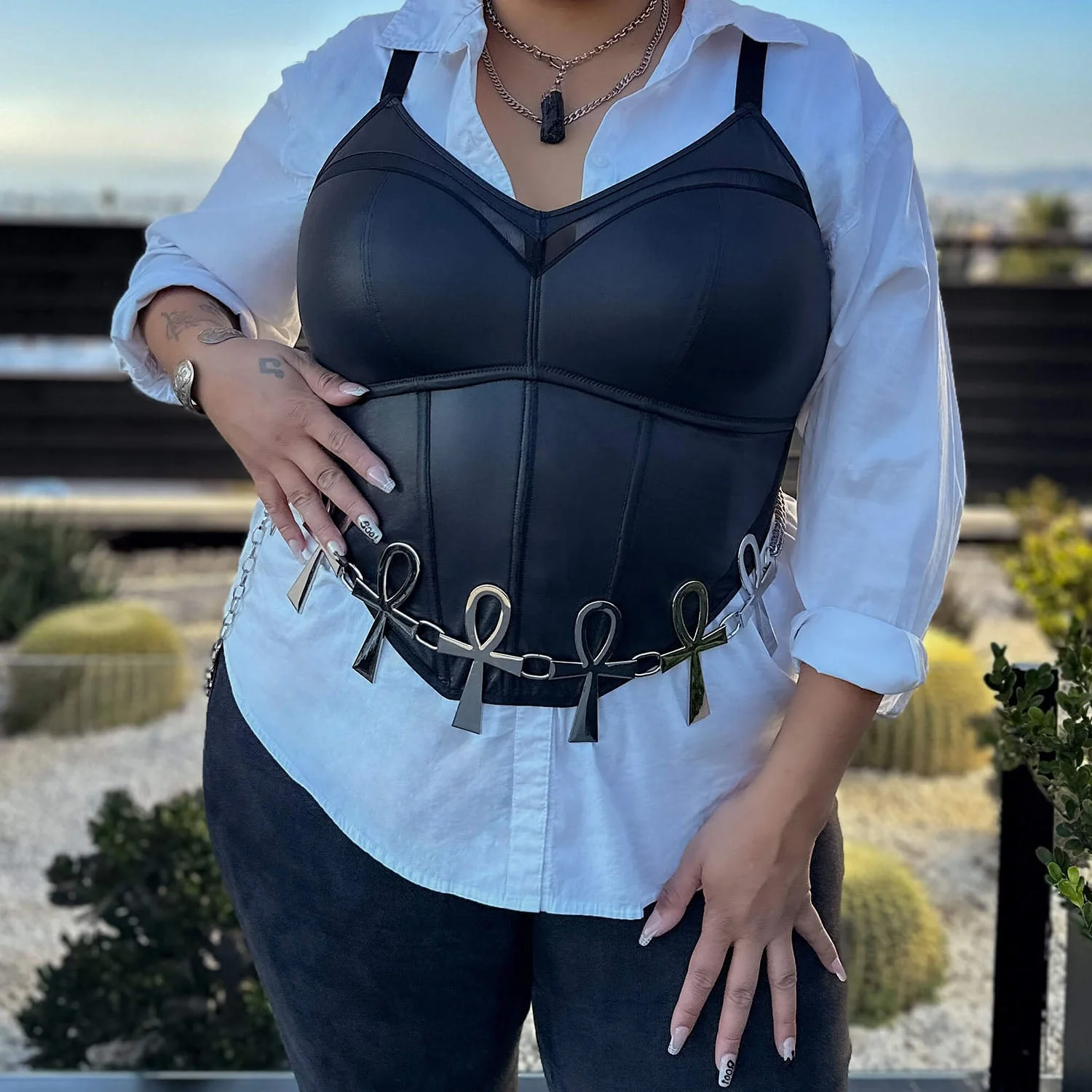 Siren Faux Leather Bustier - Image 12