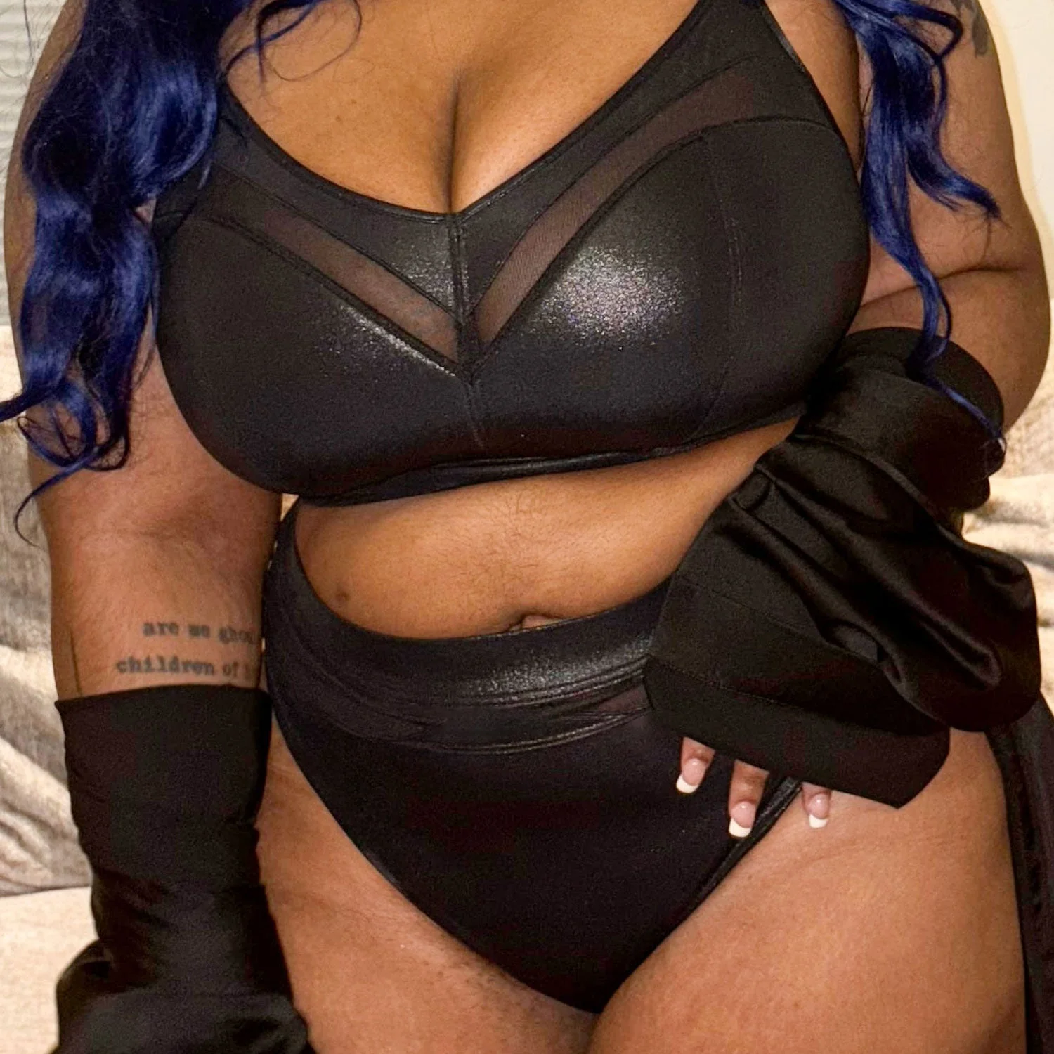 Siren Faux Leather Full Briefs - Black - Image 18
