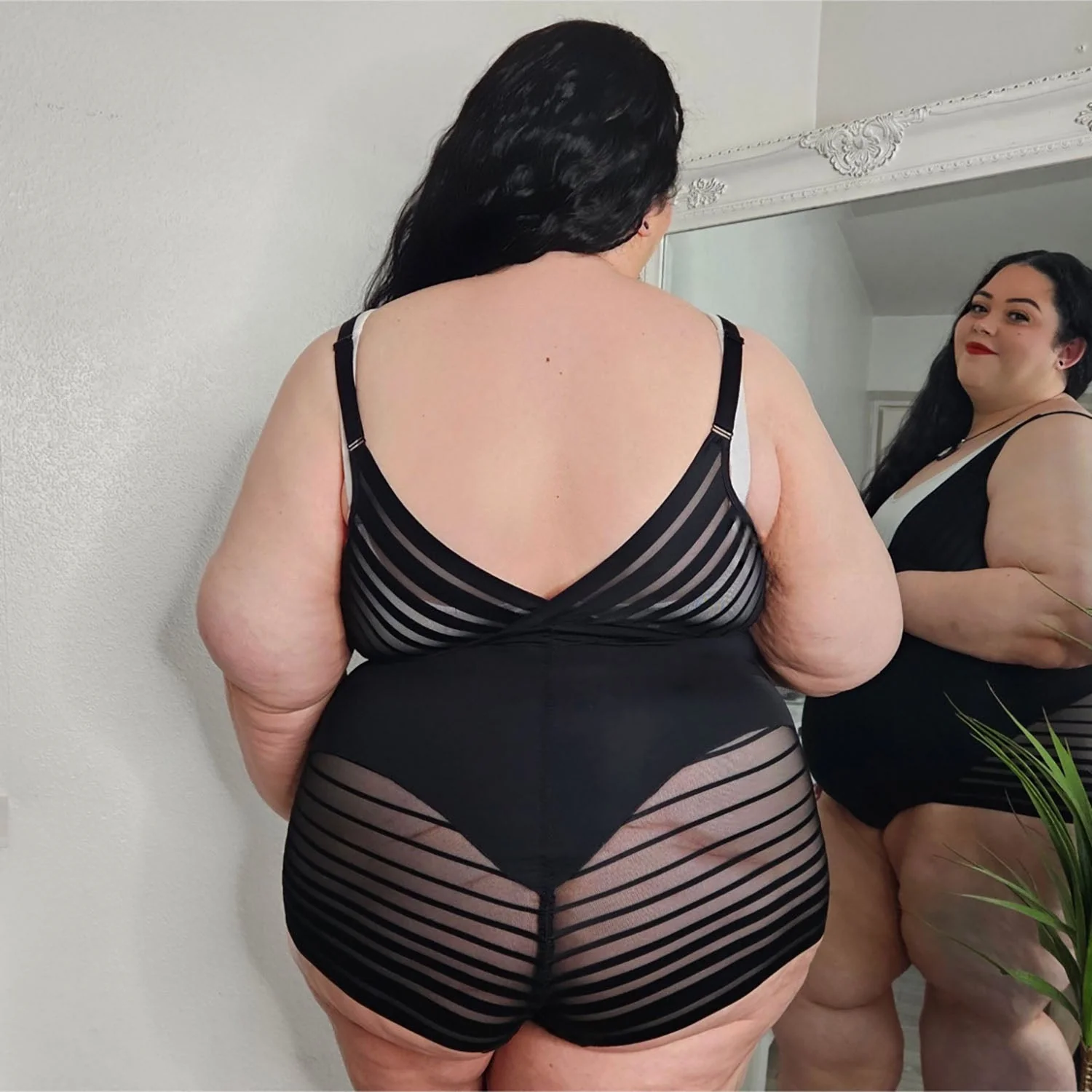 Smoothwear Open Bust Bodysuit - Black - Image 6