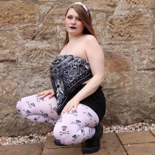 Opaque Tights Skullz - Snow White - Image 11