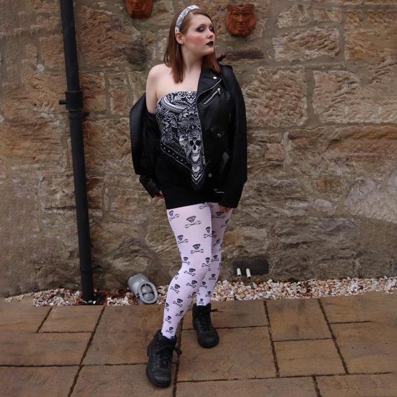 Opaque Tights Skullz - Snow White - Image 13